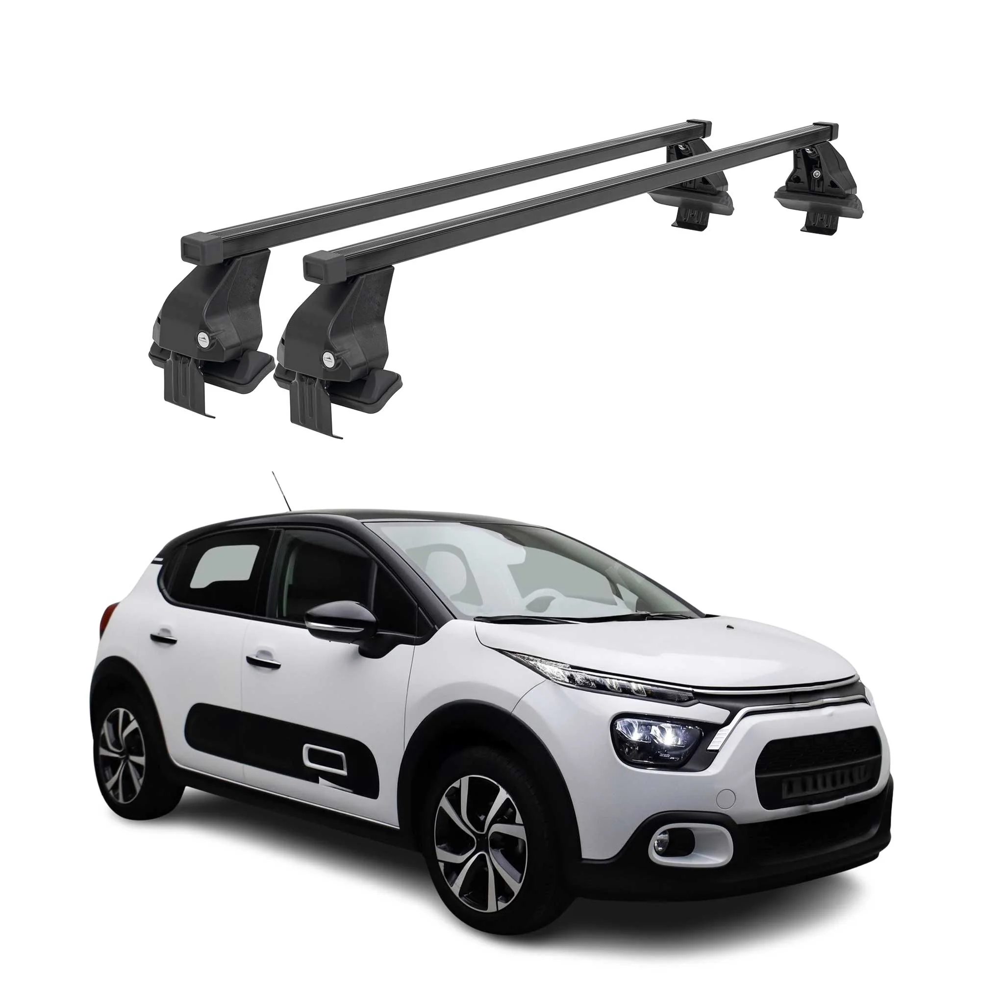 Menabo Dachträger Grundträger für Citroën C3 IV 2024-2026 Stahl Schwarz 2tlg