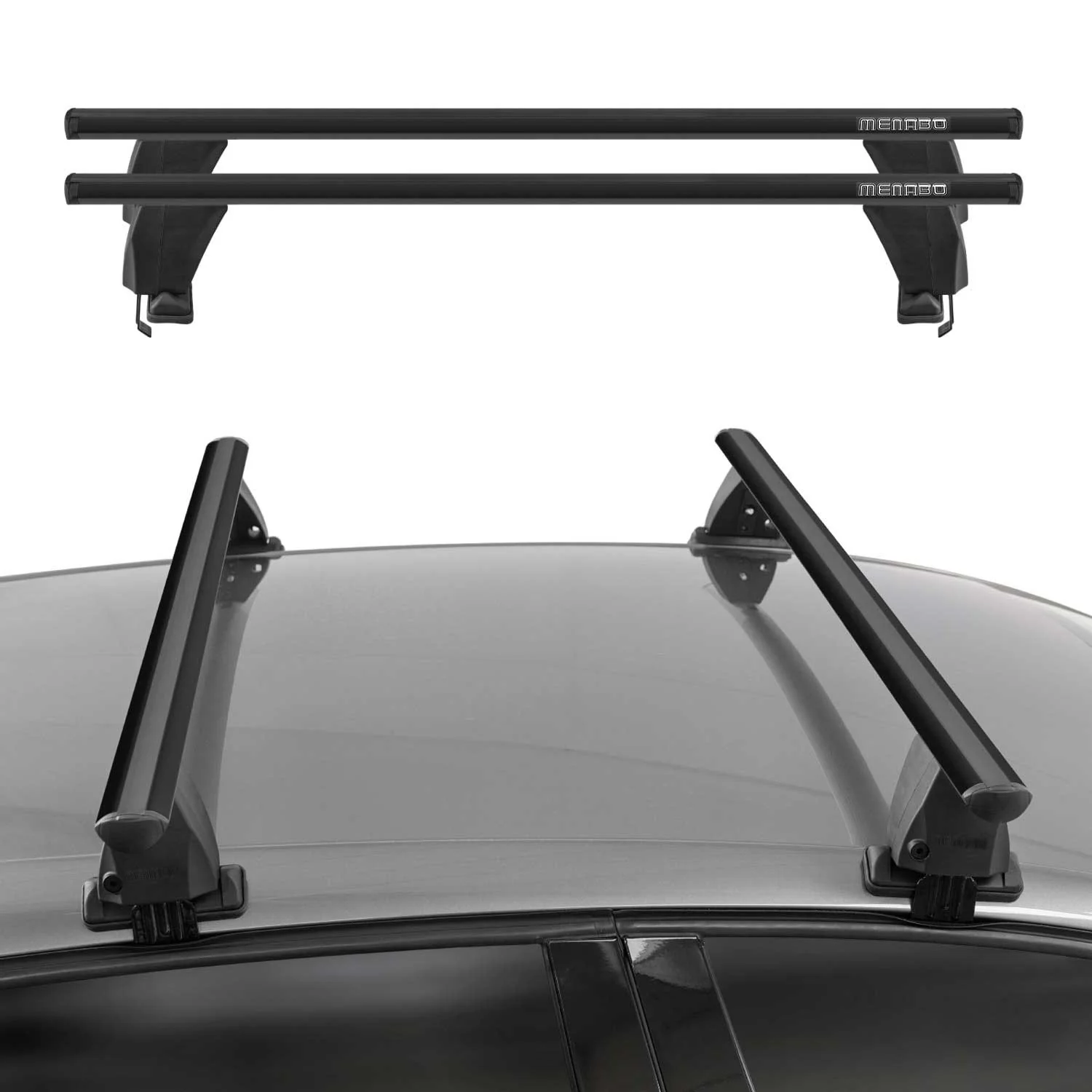 Menabo Dachträger Grundträger für DS DS4 2015-2020 FL Alu Schwarz 2tlg - Image 2
