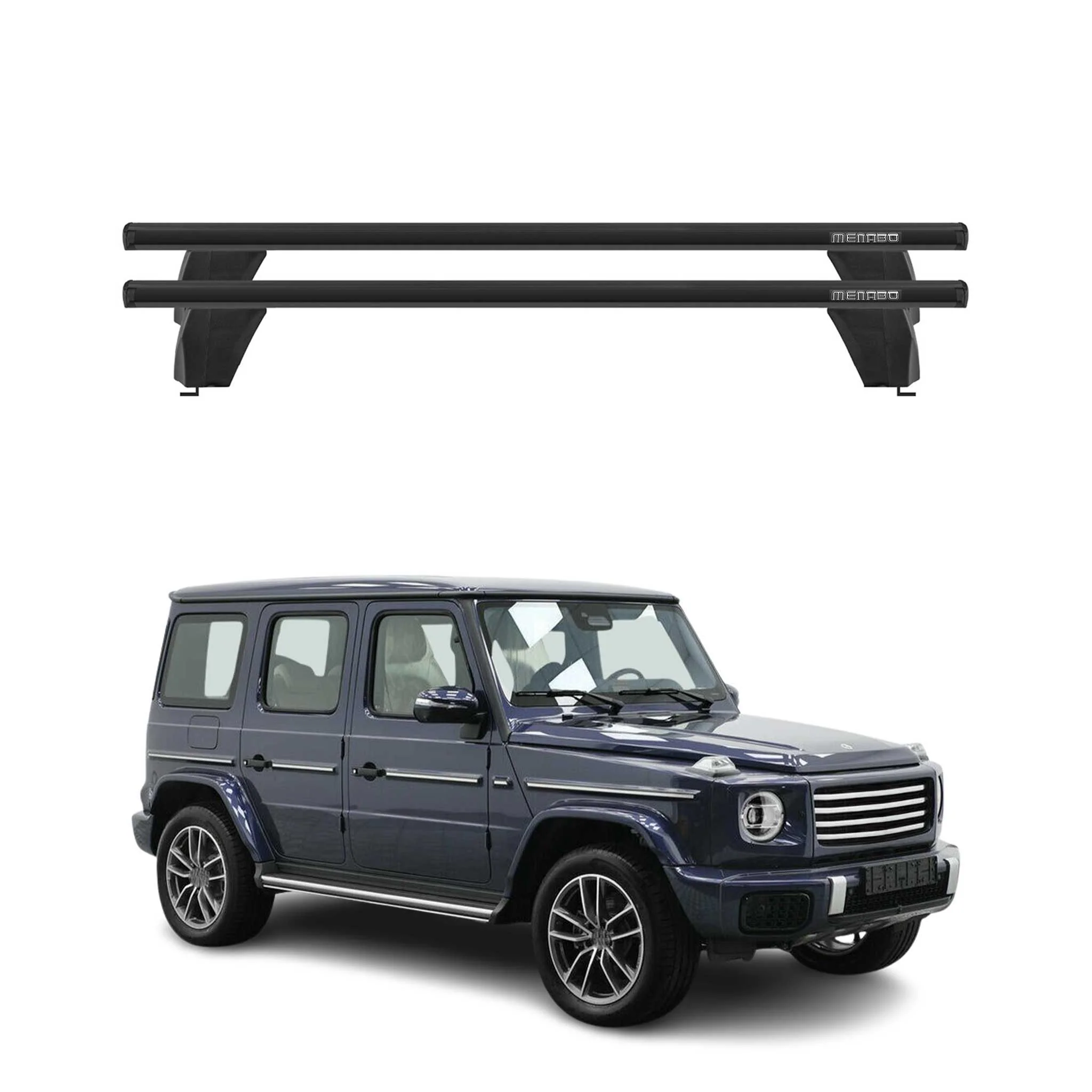 Menabo Dachträger Grundträger für Mercedes G Klasse W463 2019-24 Alu Schwarz 2x