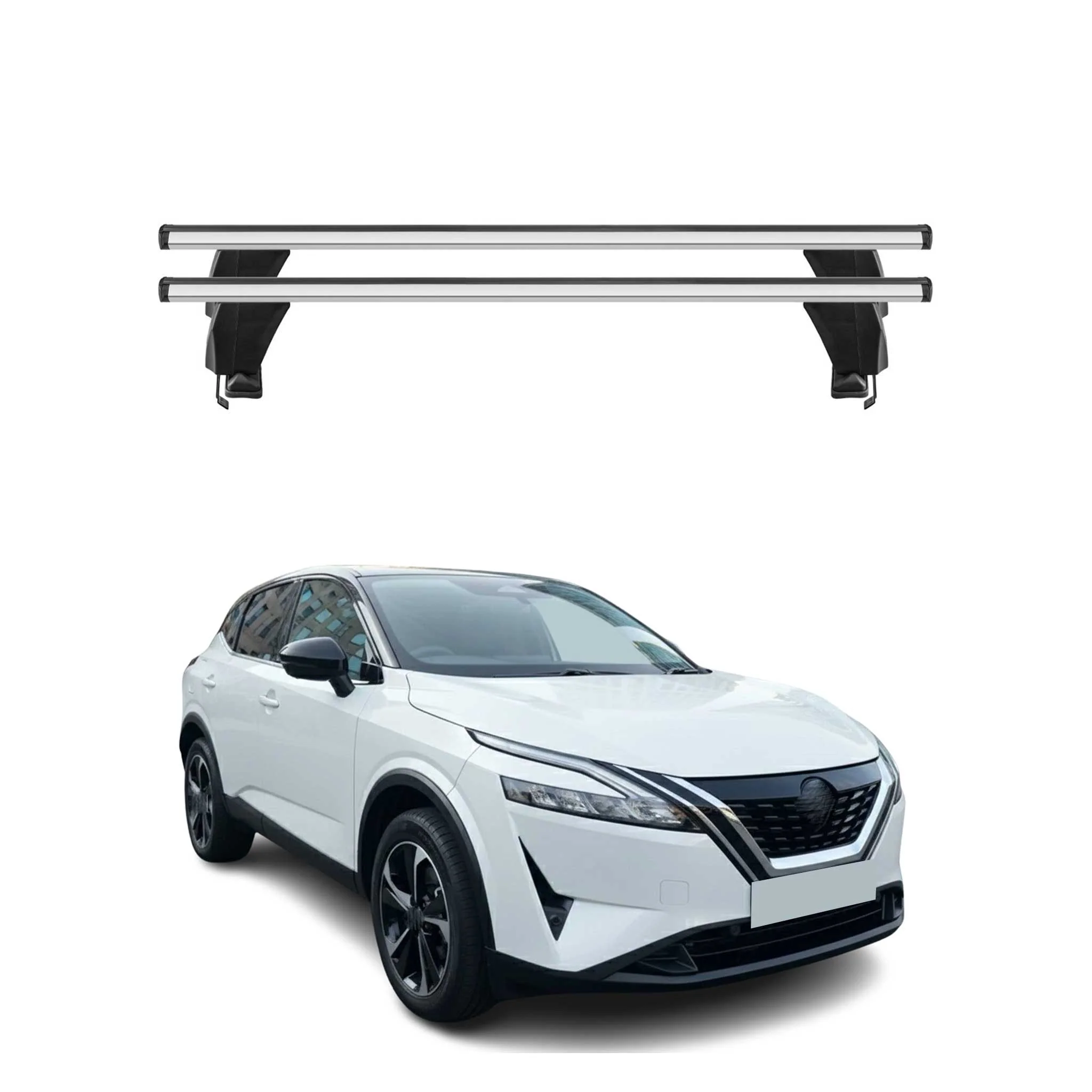 Menabo Dachträger Grundträger für Nissan Qashqai III J12 2021- Alu Grau 2tlg