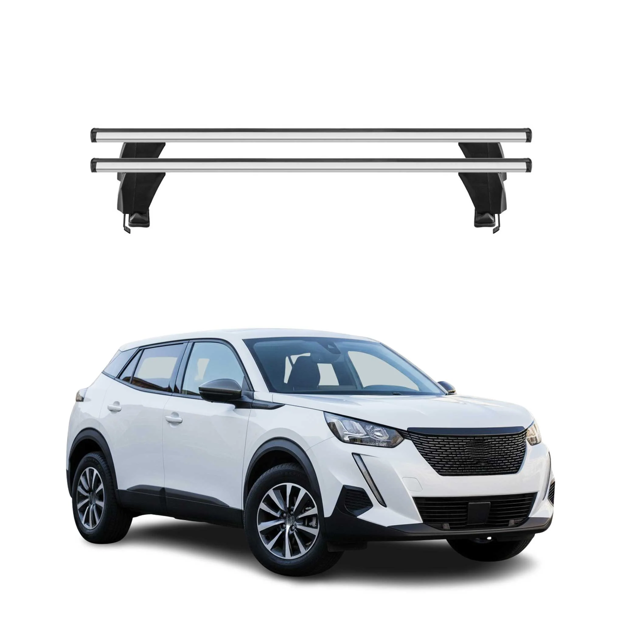 Menabo Dachträger Grundträger für Peugeot 2008 II 2019-2026 Alu Grau 2tlg