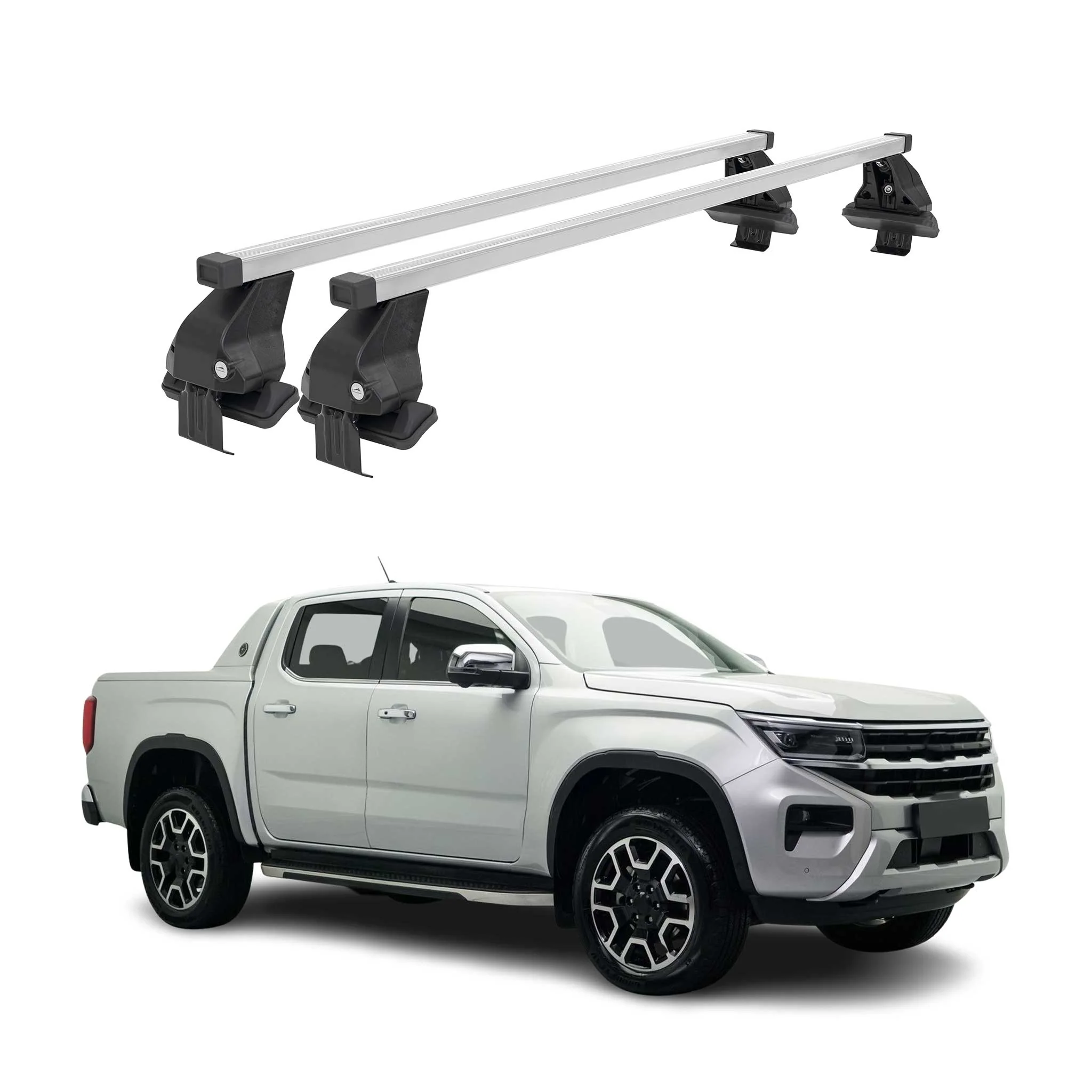 Menabo Dachträger Grundträger für VW Amarok mk2 2023-2026 Stahl Grau 2tlg