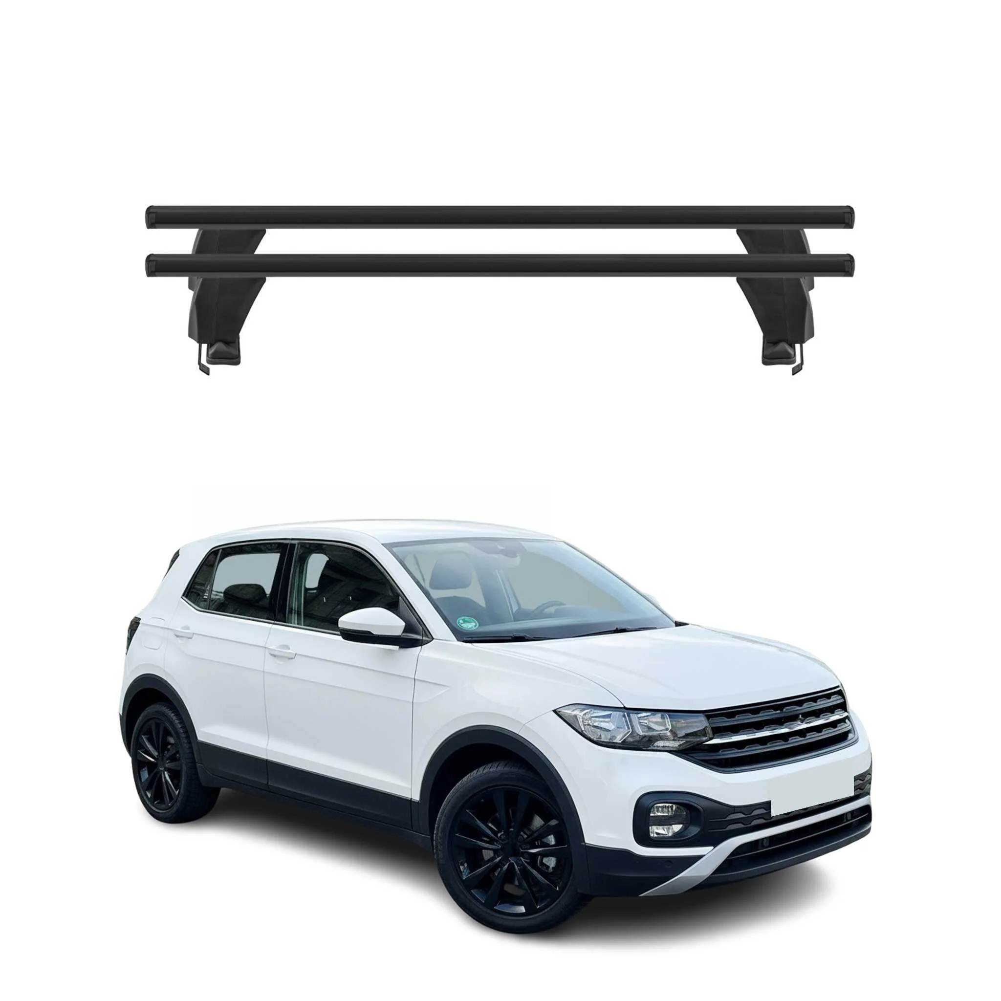 Menabo Dachträger Grundträger für VW T-Cross 2019-2026 Alu Schwarz 2tlg