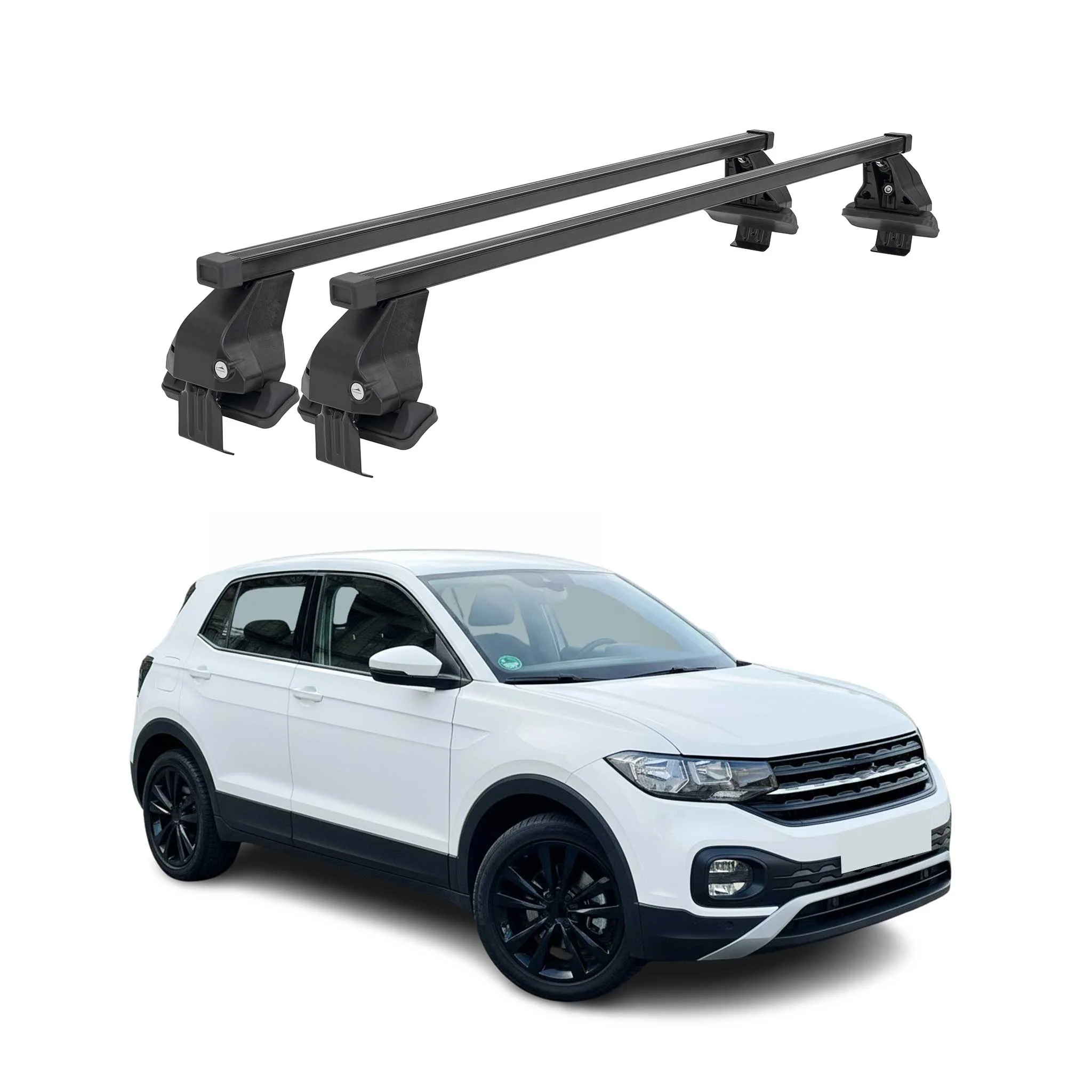 Menabo Dachträger Grundträger für VW T-Cross 2019-2026 Stahl Schwarz 2tlg