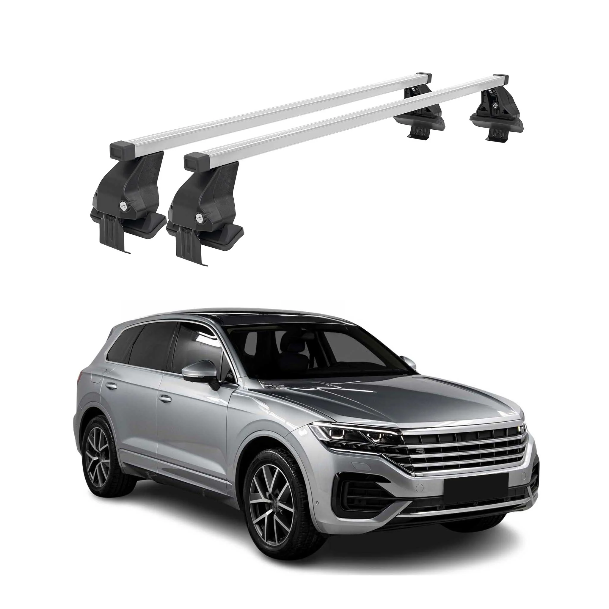 Menabo Dachträger Grundträger für VW Touareg III 2018-2026 Stahl Grau 2tlg