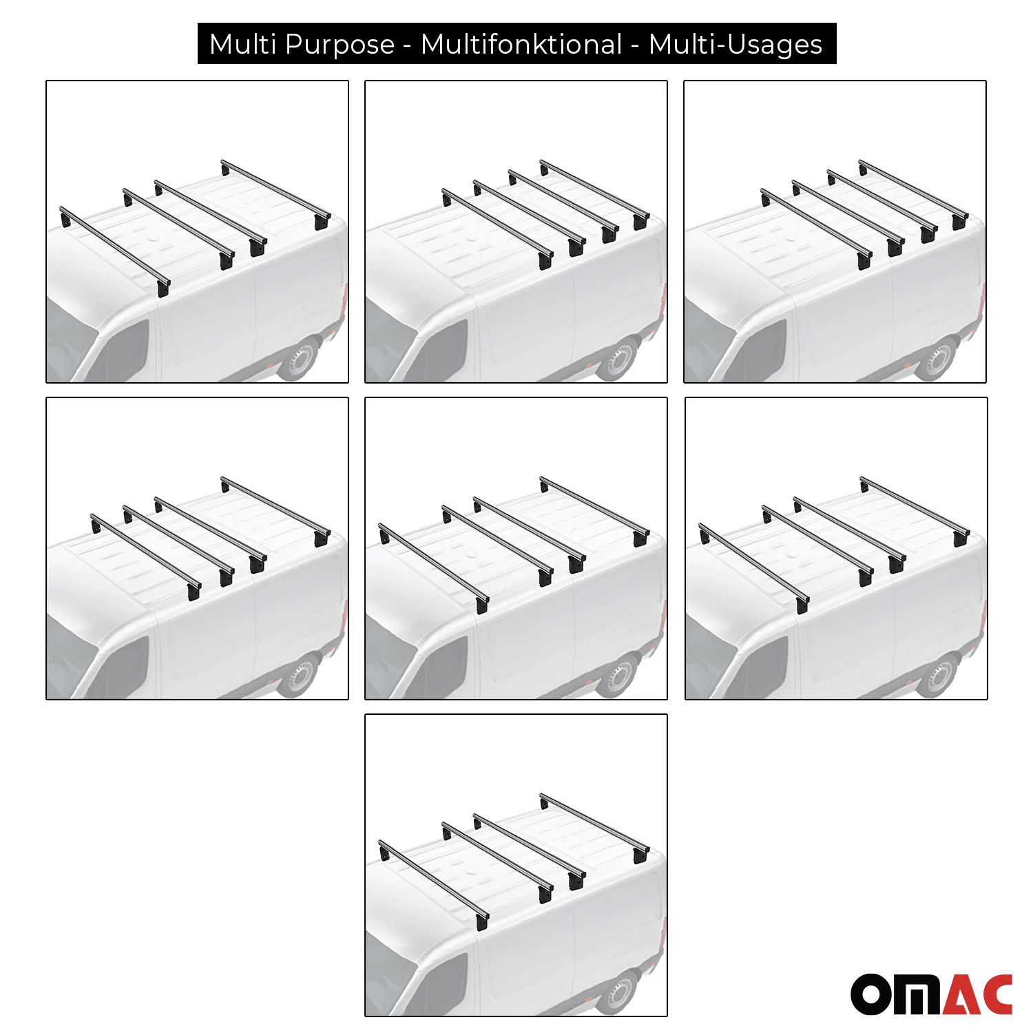 Menabo Dachträger Querträger für Nissan Primastar X82 2001-2014 Alu Grau 4x - Image 5