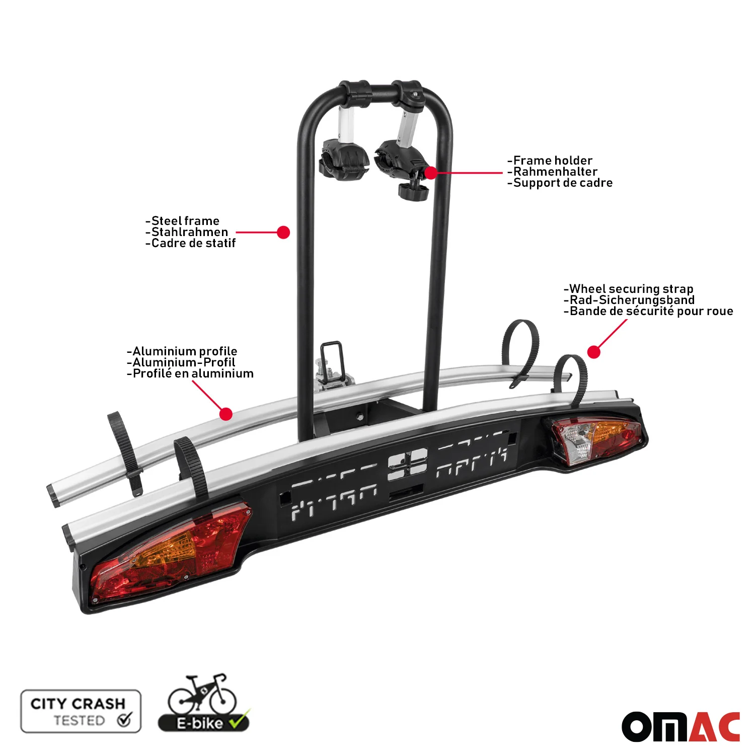 Menabo Fahrradträger Merak K Anhängerkupplung Heckträger für 2 Fahrräder - Image 3