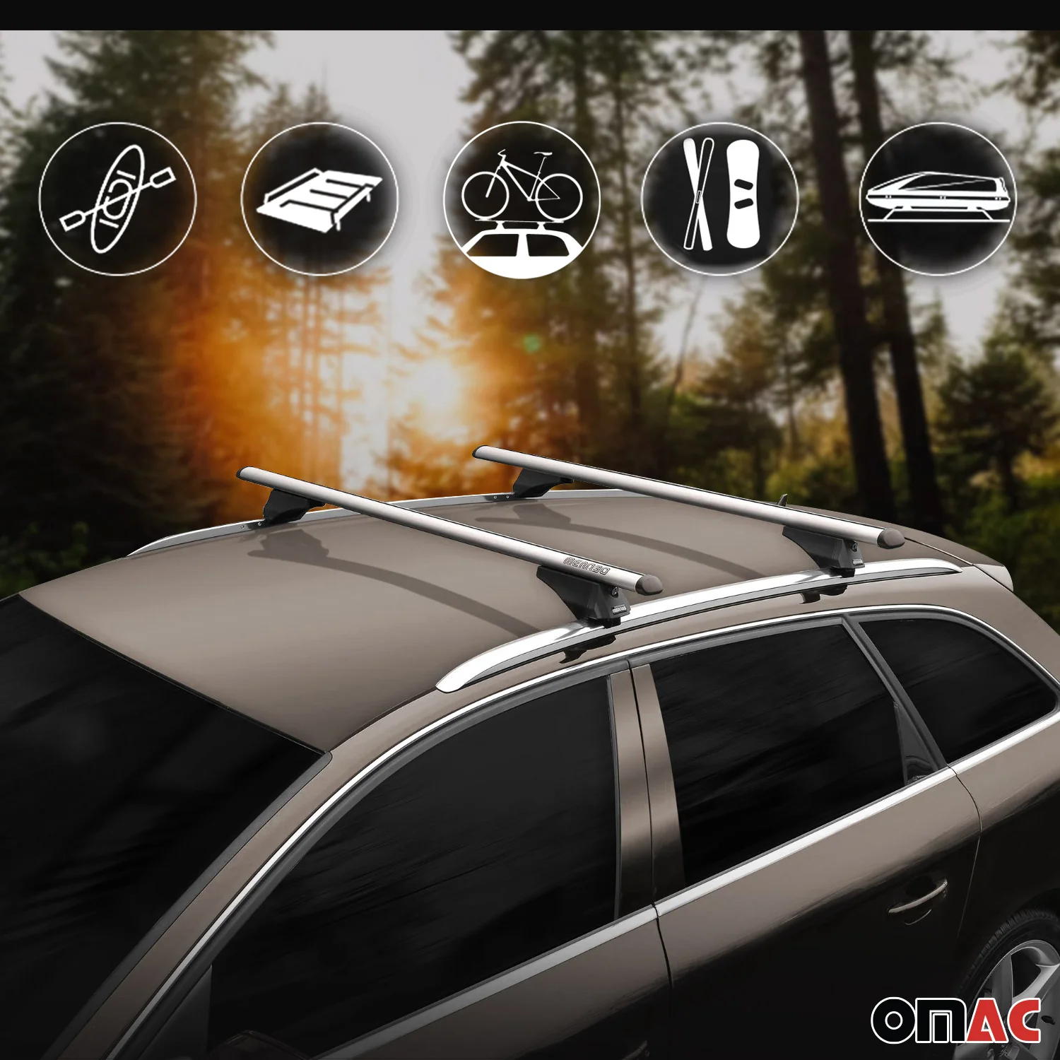 Menabo Dachträger Grundtäger für Acura RDX 2019-2026 75kg Aluminium Silber 2 tlg - Image 8