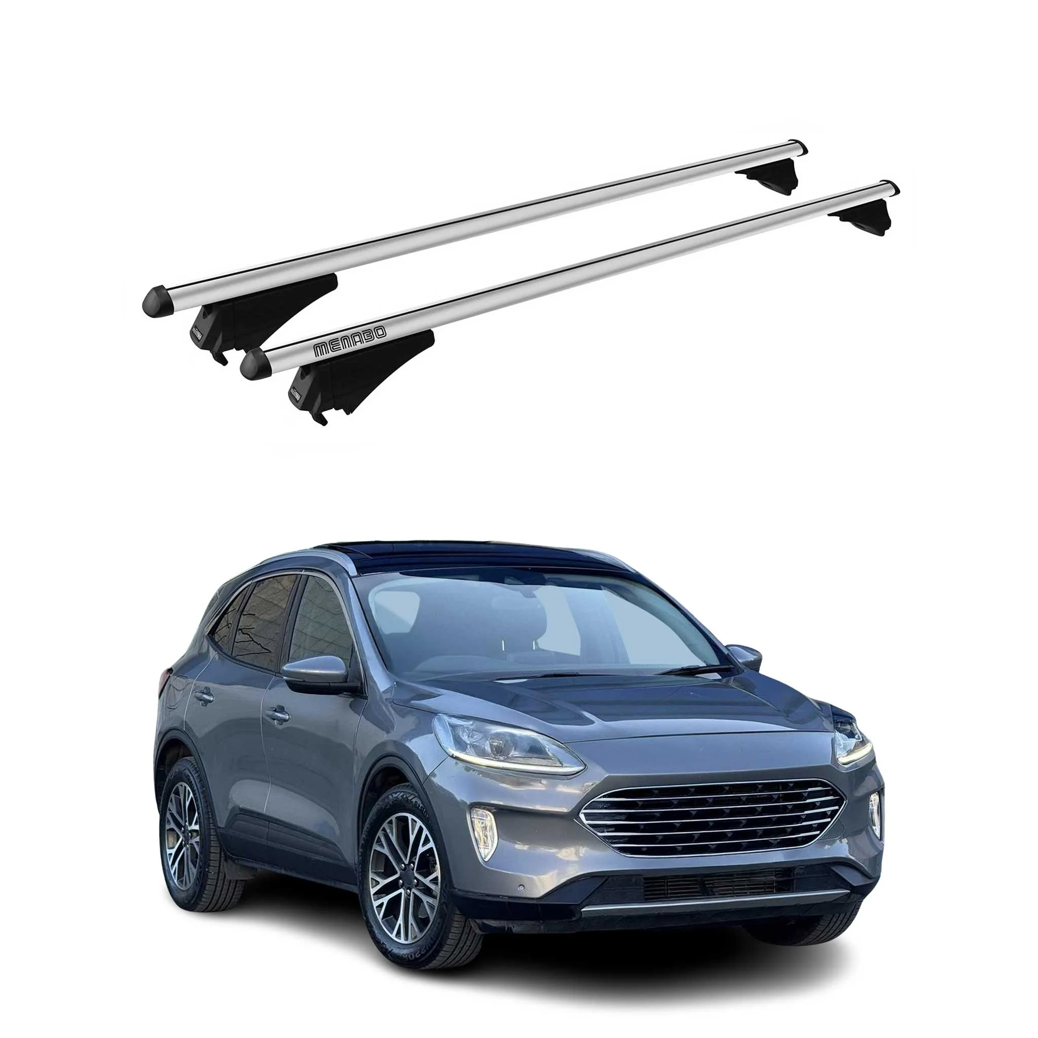 Menabo Dachträger Grundtäger für Ford Kuga III 2019-2026 75kg Alu Silber 2 tlg