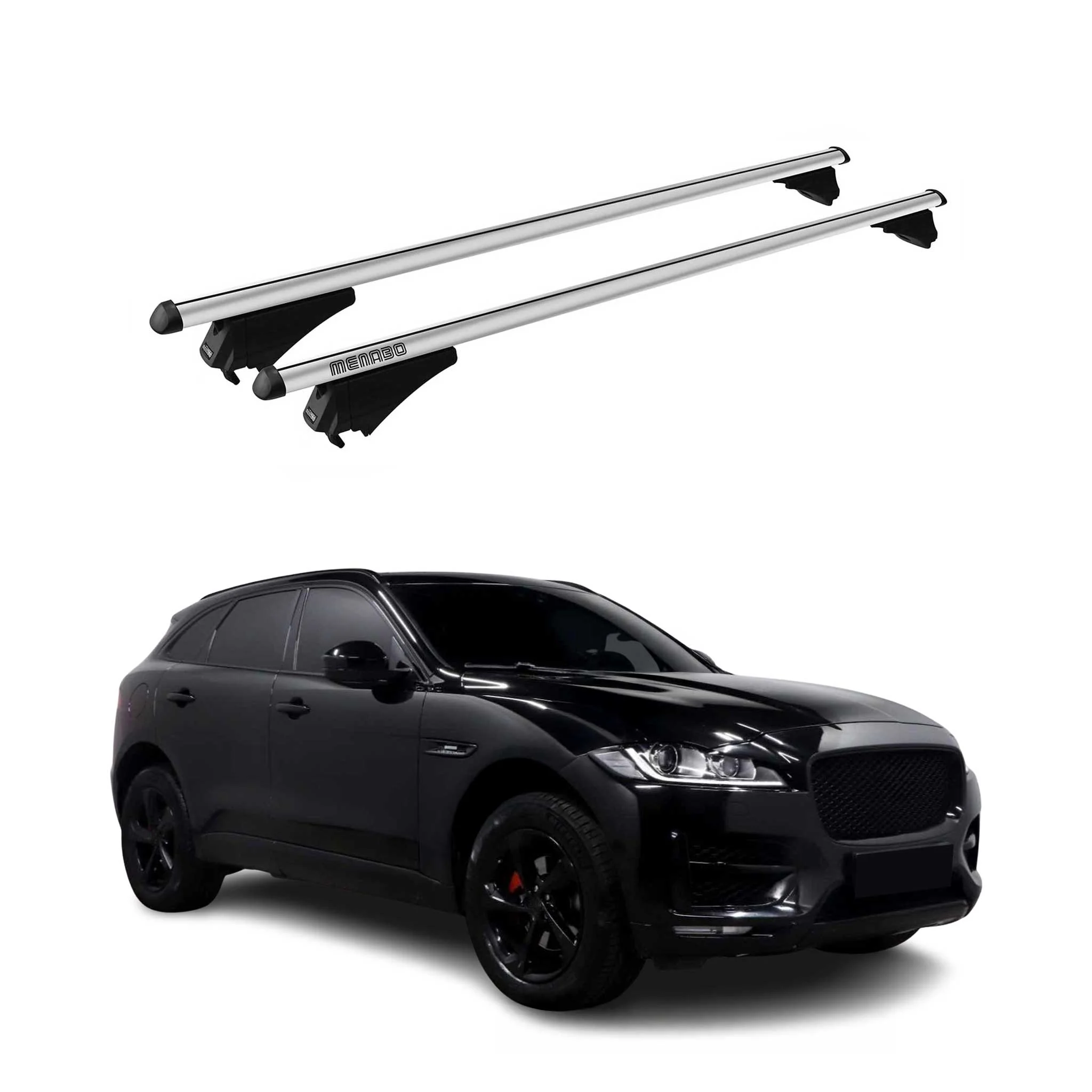 Menabo Dachträger Grundtäger für Jaguar F-Pace 2016-2025 75kg Alu Silber 2 tlg