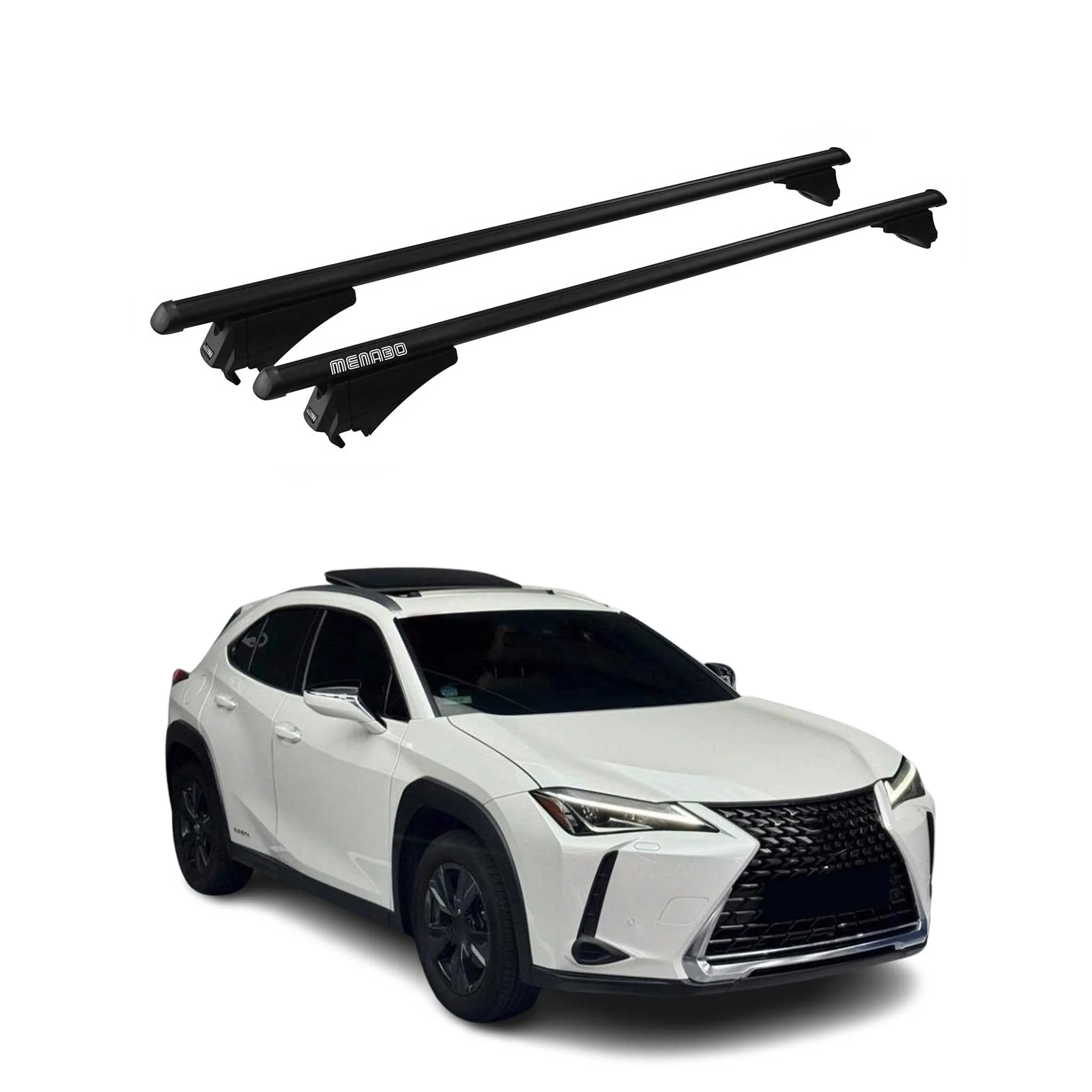 Menabo Dachträger Grundtäger für Lexus UX 2019-2026 75kg Aluminium Schwarz 2 tlg