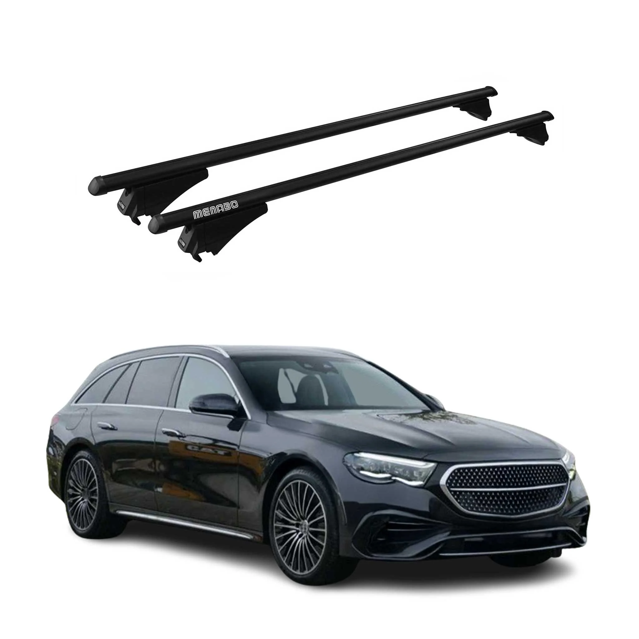 Menabo Dachträger für Mercedes E Klasse S213 T-Modell 2016-2023 75kg Alu Schwarz