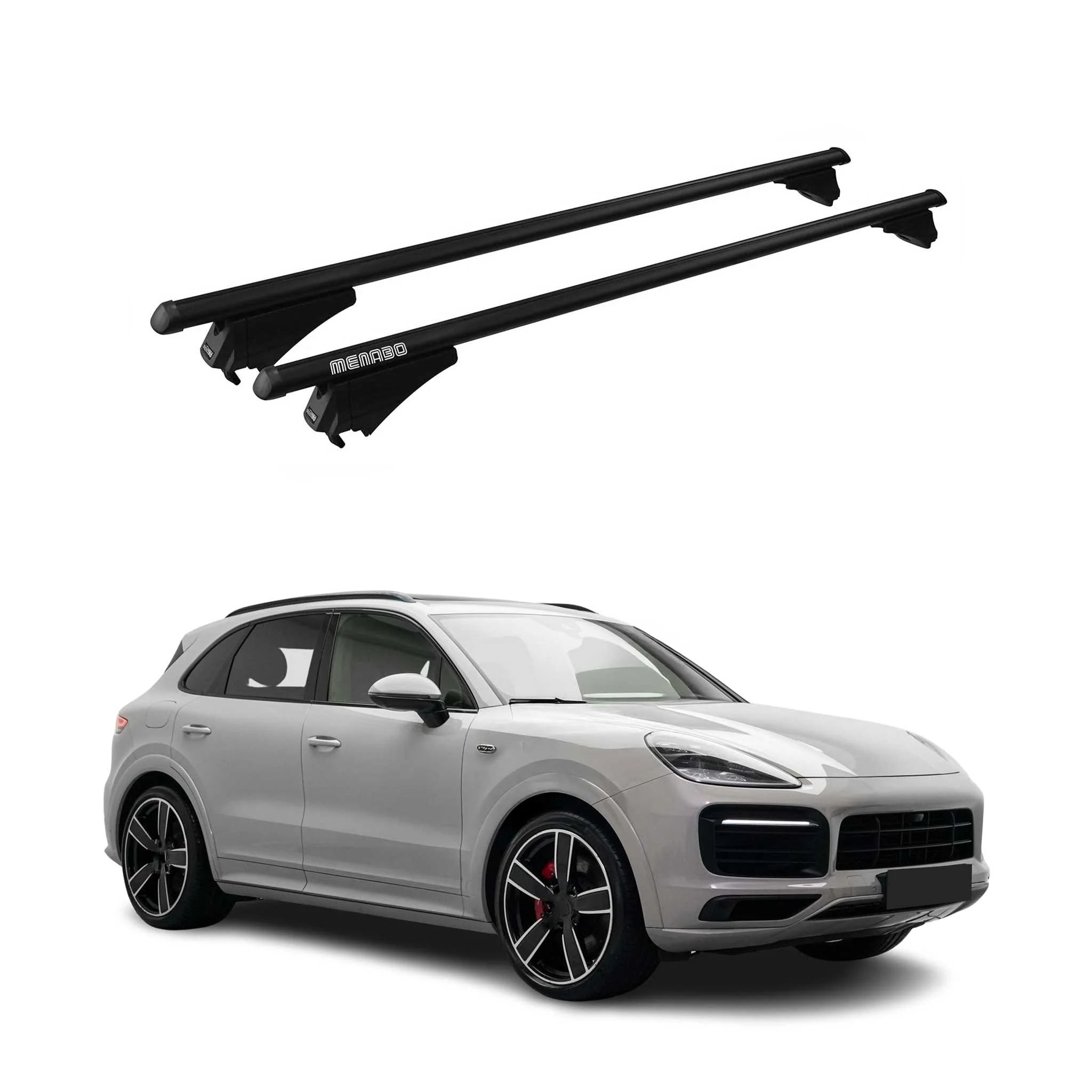 Menabo Dachträger Grundtäger für Porsche Cayenne 2019-2026 75kg Alu Schwarz 2x