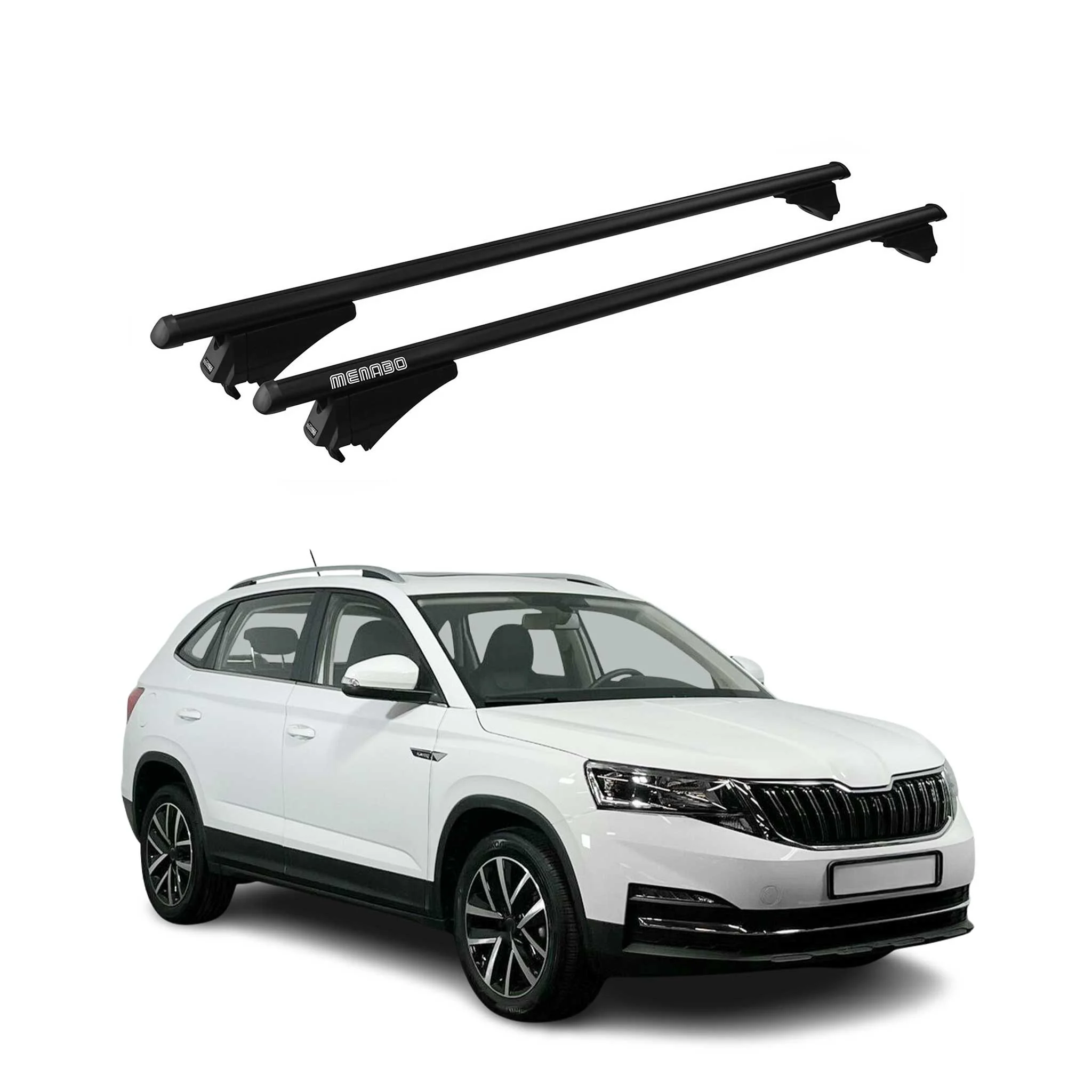 Menabo Dachträger Grundtäger für Skoda Kamiq 2019-2026 75kg Alu Schwarz 2 tlg