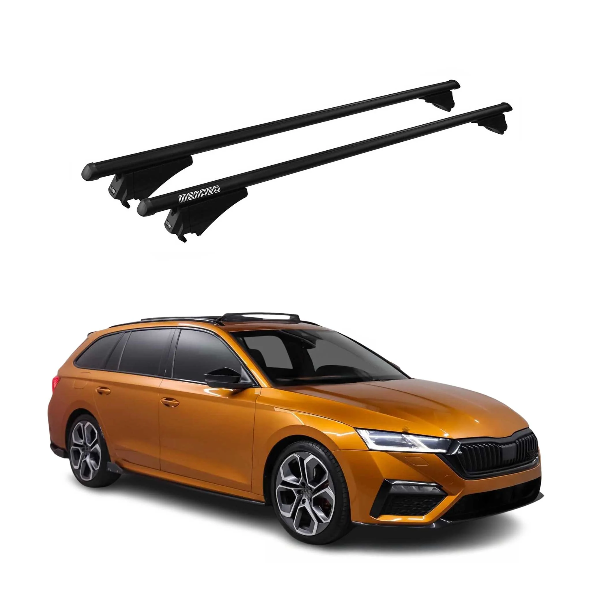 Menabo Dachträger für Skoda Octavia mk4 Kombi 2020-2026 75kg Alu Schwarz 2x