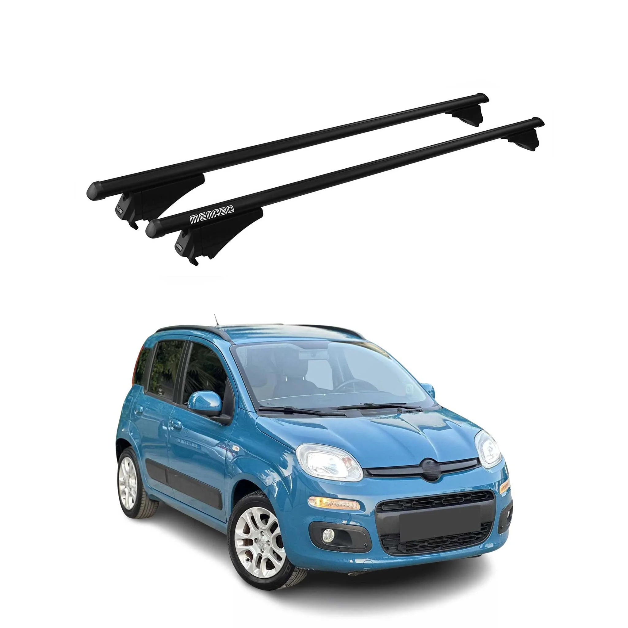 Menabo Dachträger für Fiat Panda 319 City Cross 2012-2026 75kg Alu Schwarz 2x