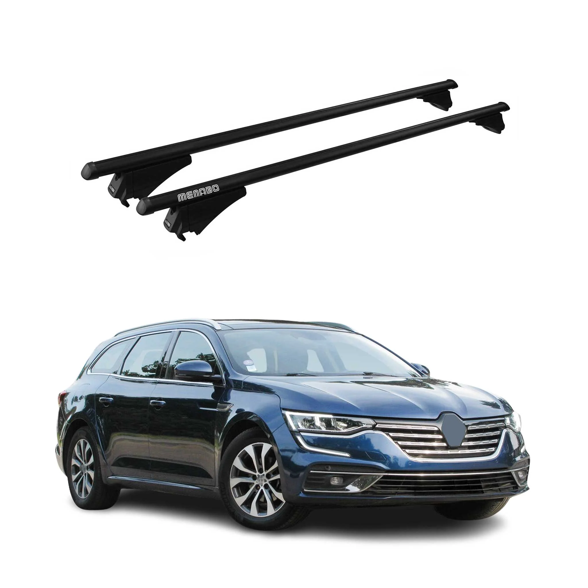 Menabo Dachträger für Renault Talisman Grandtour 2015-2022 ABE Aluminium Schwarz