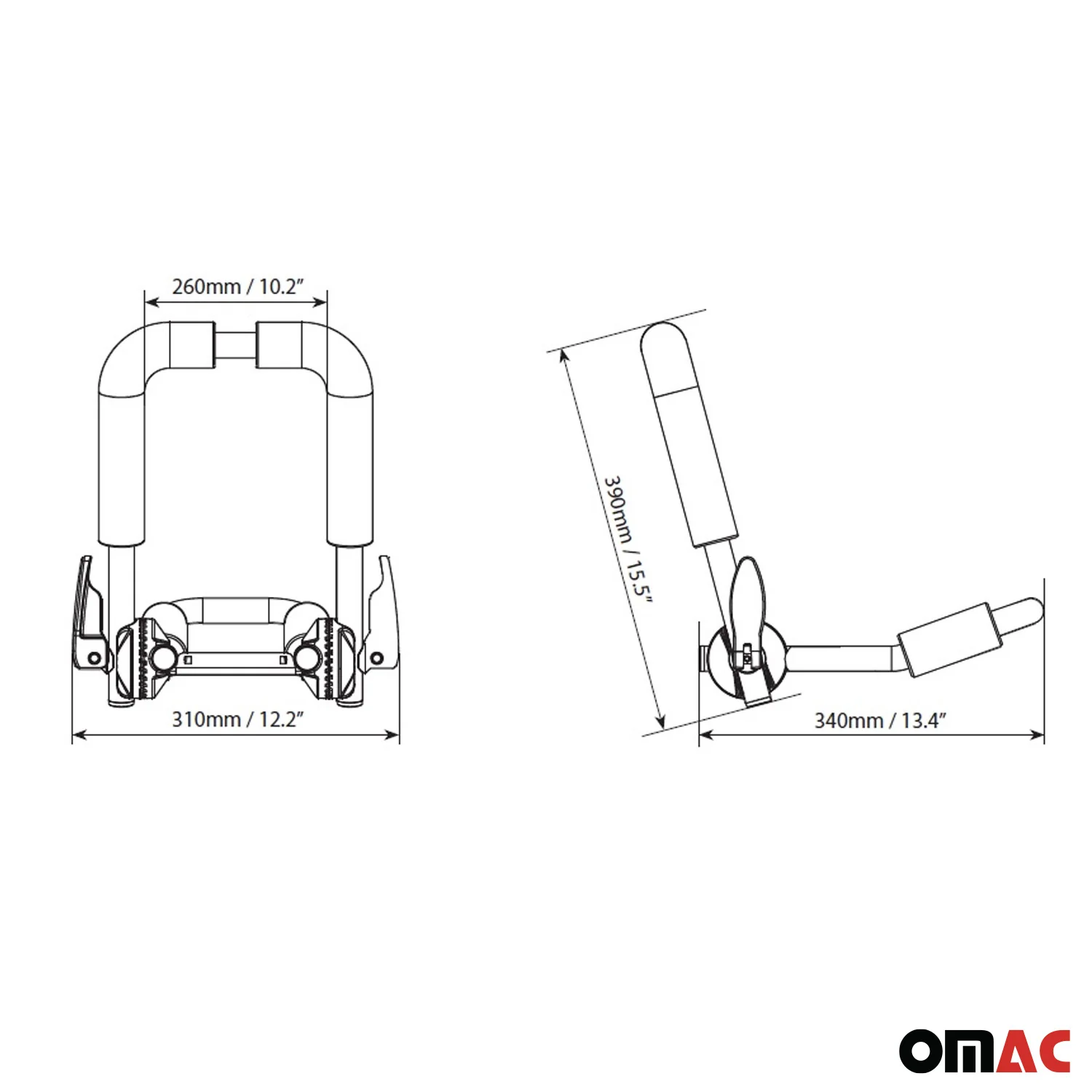 Menabo Kajakträger Kanuhalter Auto Bootshalter Kajakstütze Bootsträger J-Träger - Image 4