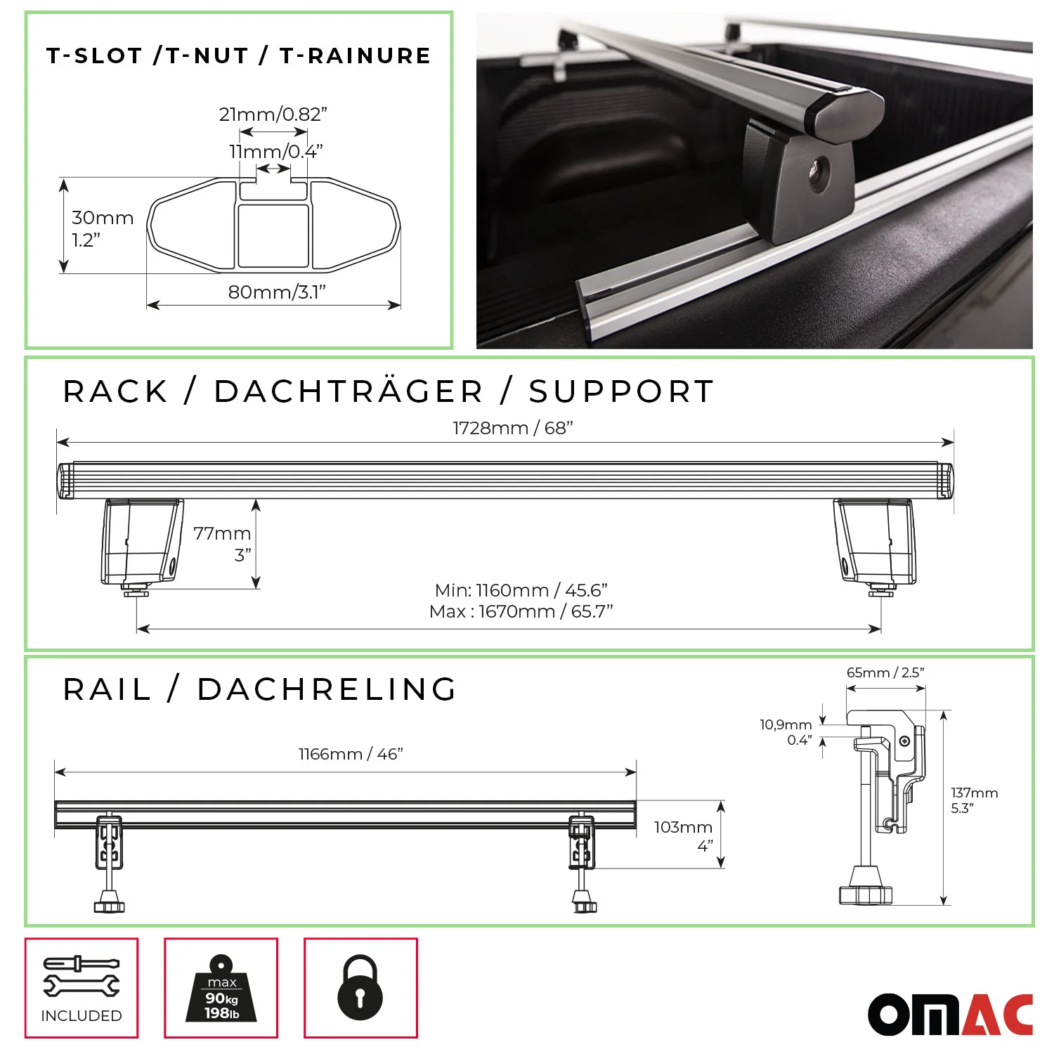 Menabo Dachträger für Nissan Navara Laderaumrollo-Querträger Ladeflächenträger - Image 3