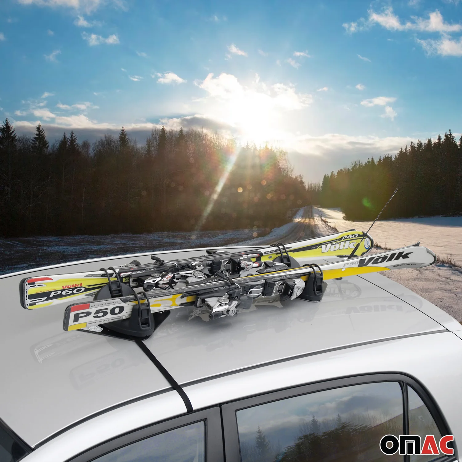 Menabo Skiträger Magnetischer Snowboard Dachträger Universal Abschließbar 2 tlg - Image 5