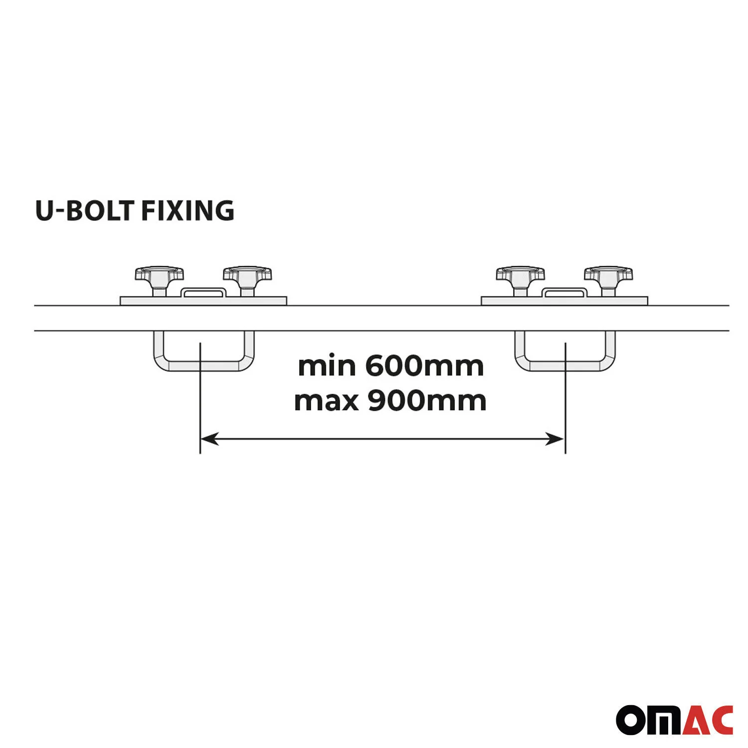Menabo U-Befestigung Satz U-Bügel 80MM für Dachkoffer Dachbox - Image 4