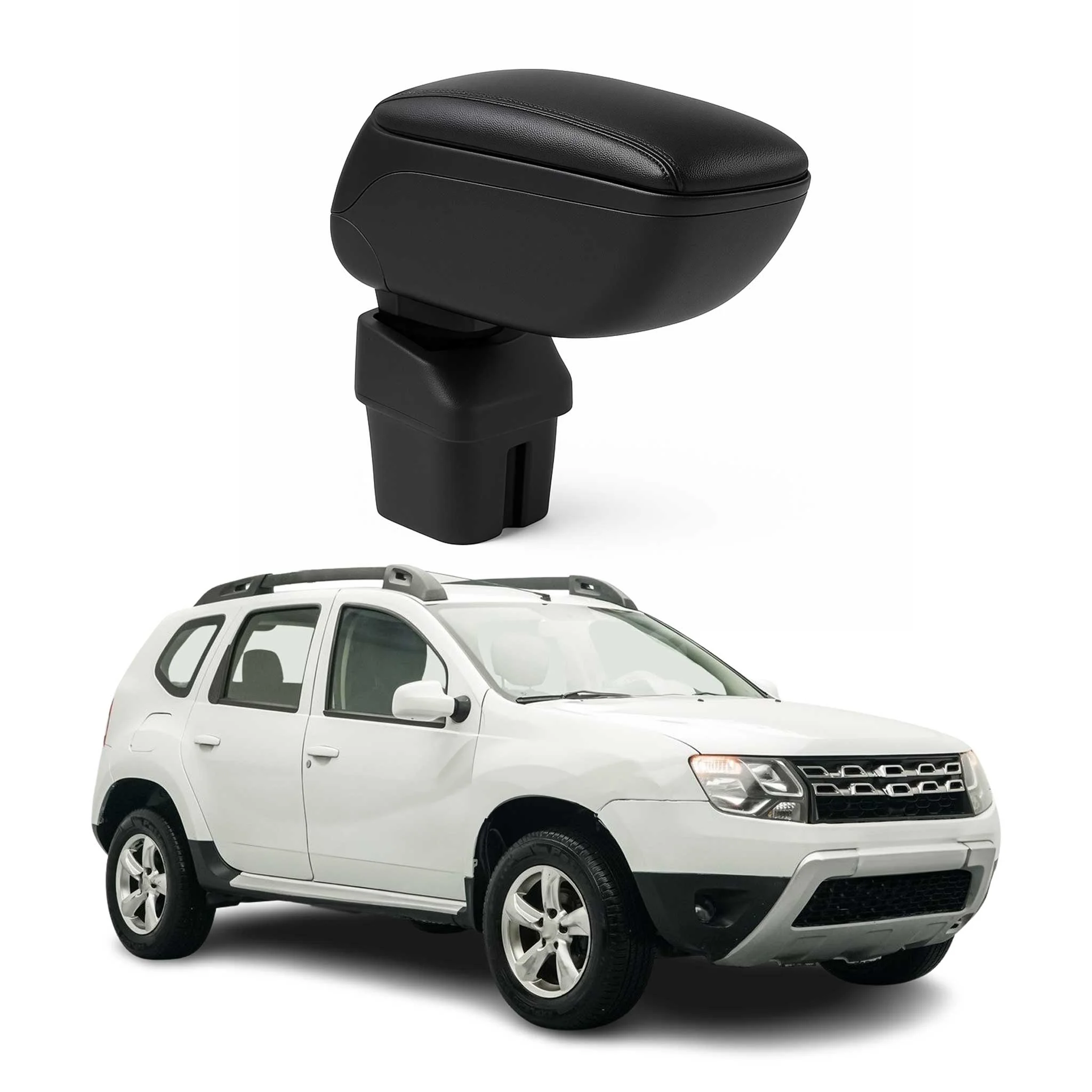 Mittelarmlehne Armlehne für Dacia Duster 2010-2018 PU-Leder ABS Schwarz