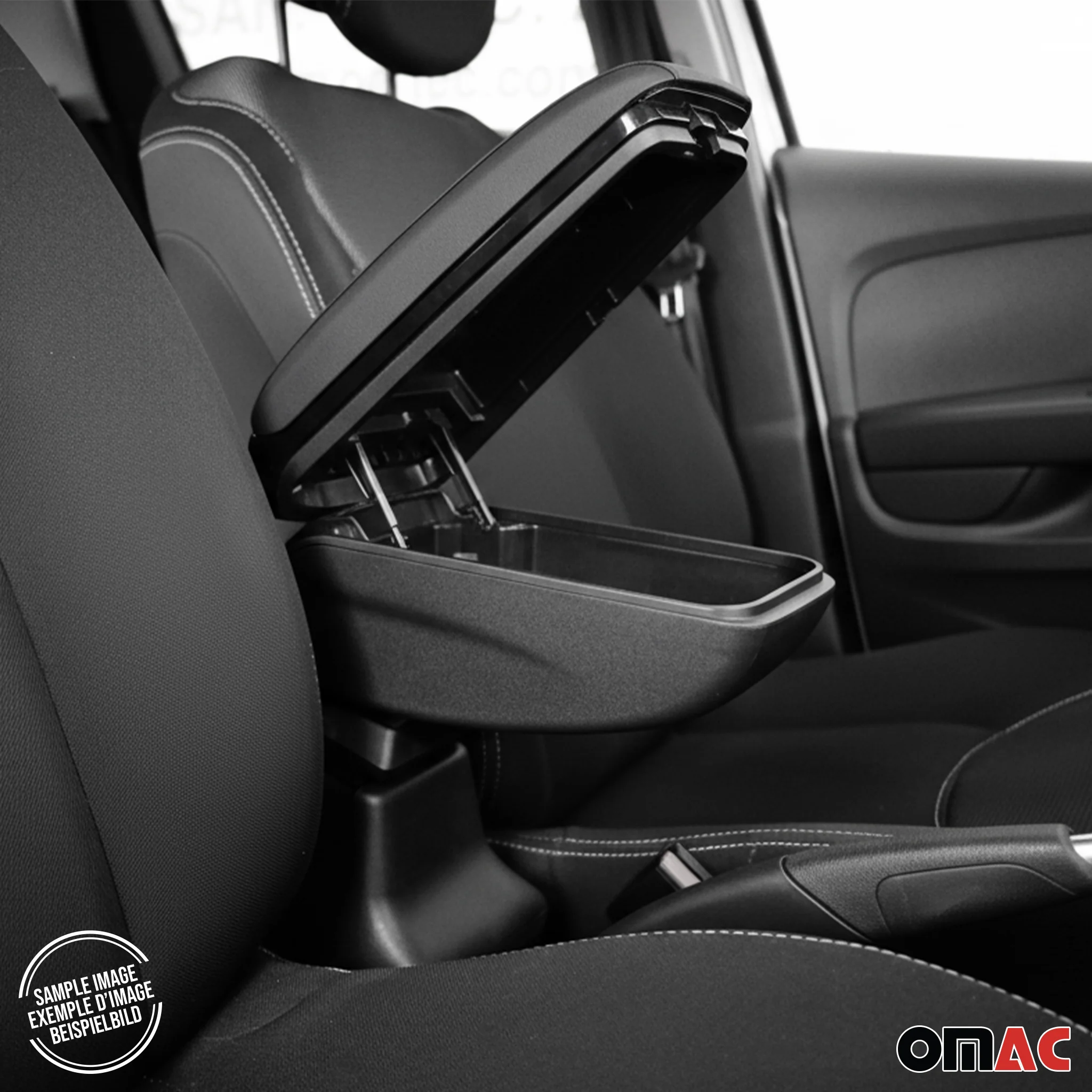 Armlehne Mittelarmlehne Mittelkonsole für Fiat 500L 2013-2017 PU-Leder Schwarz - Image 7