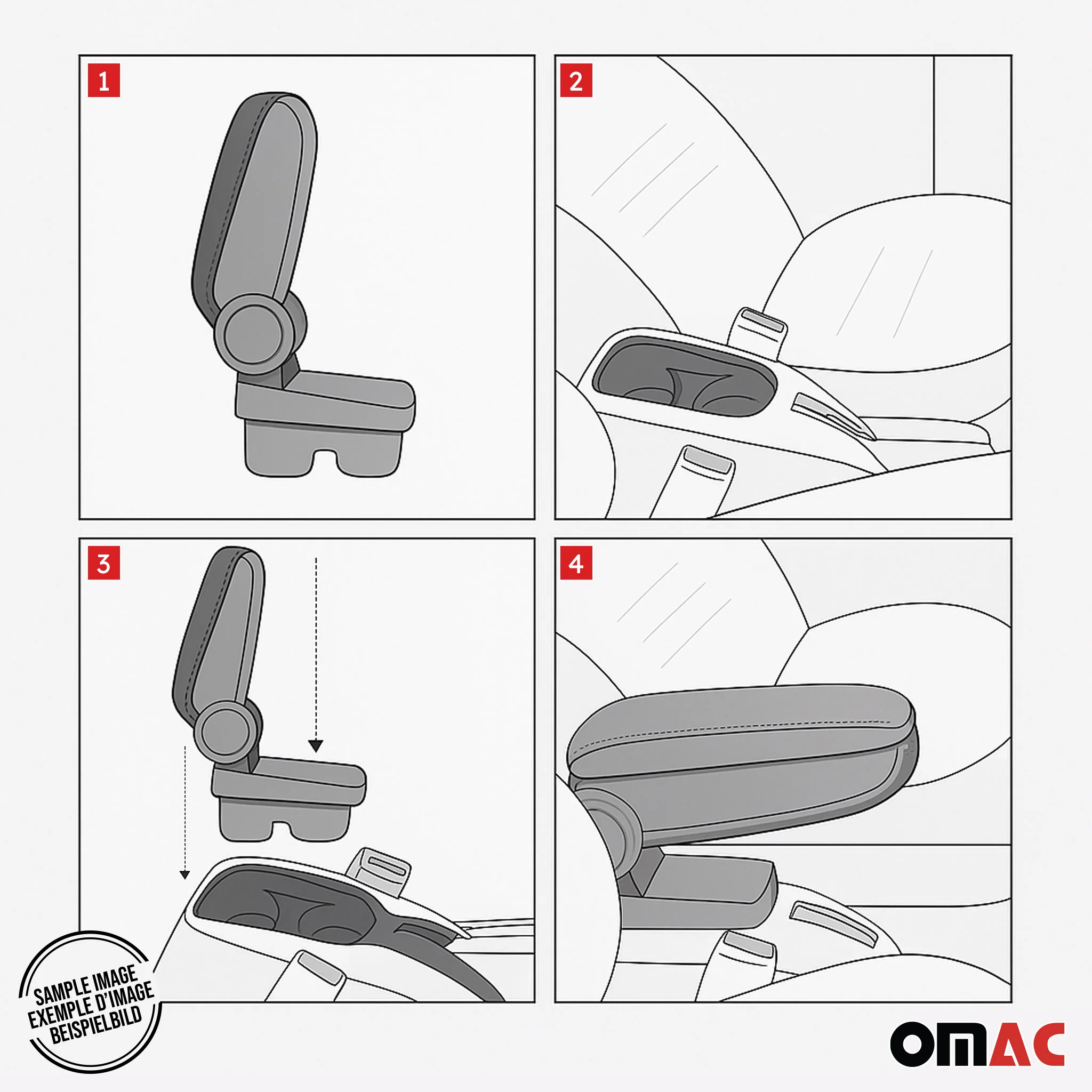 Mittelarmlehne Armlehne für Ford Transit / Tourneo Connect 2002-2009 PU-Leder - Image 9
