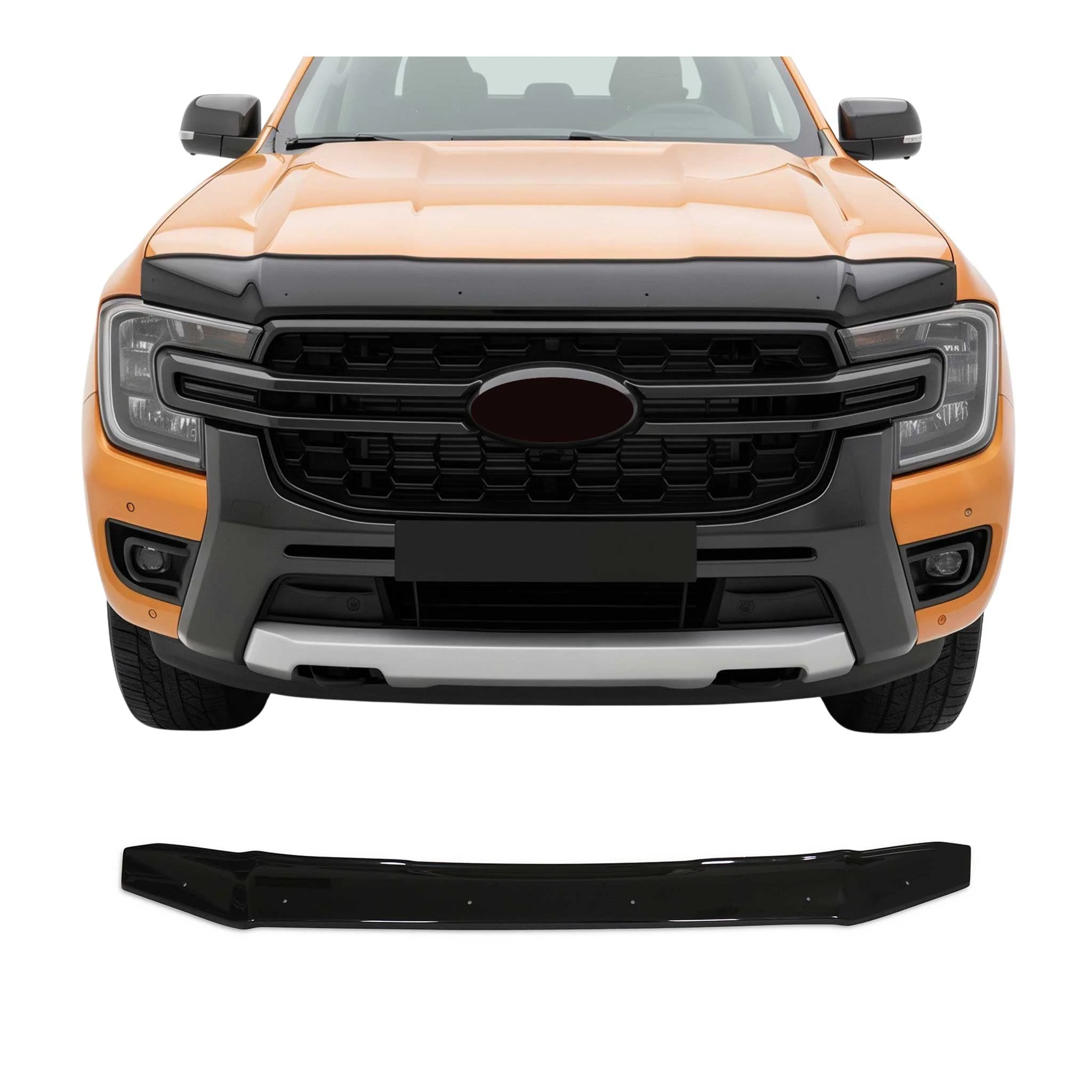 Motorhaube Deflektor Insekten für Ford Ranger P703 2022-2026 ABS Schwarz
