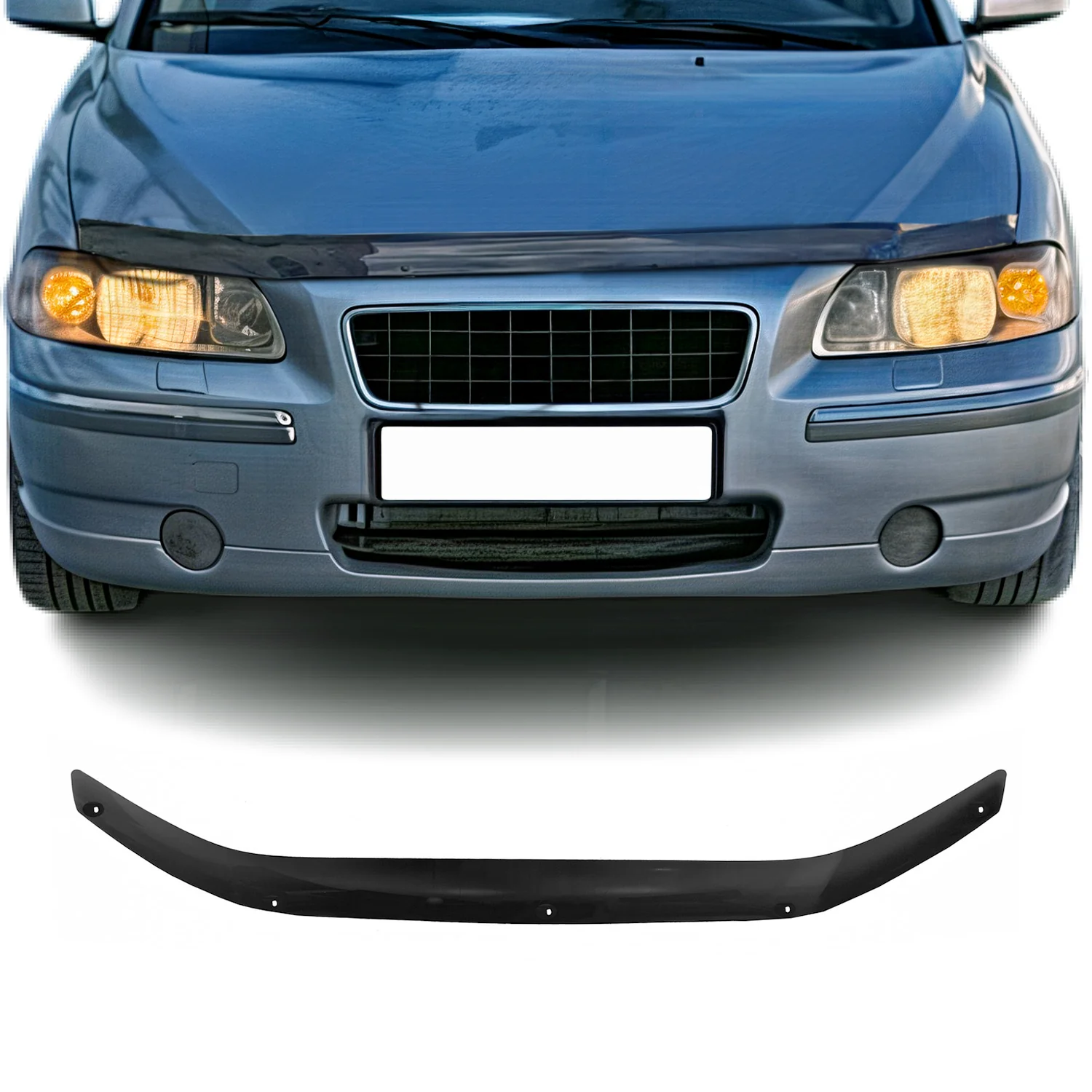 Motorhaube Deflektor Insekten Steinschlagschutz für Volvo S60 2006-2009 Dunkel