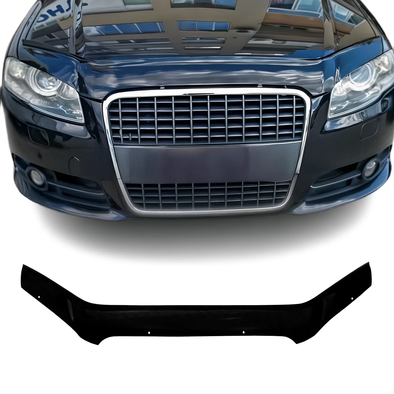 Motorhaube Deflektor Insekten Steinschlagschutz für Audi A4 B7 2004-2009 Dunkel