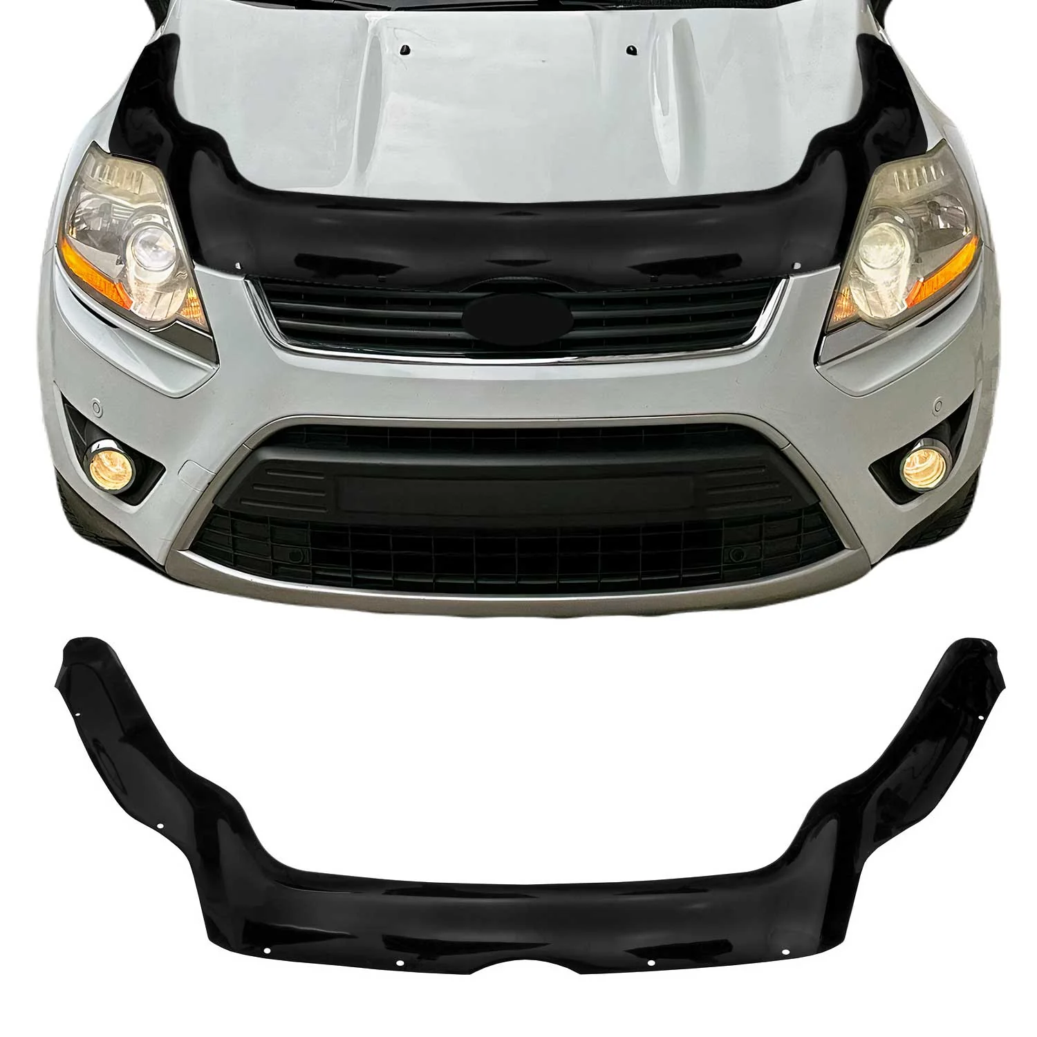 Motorhaube Deflektor Steinschlagschutz für Ford Kuga I 2008-2012 Schwarz