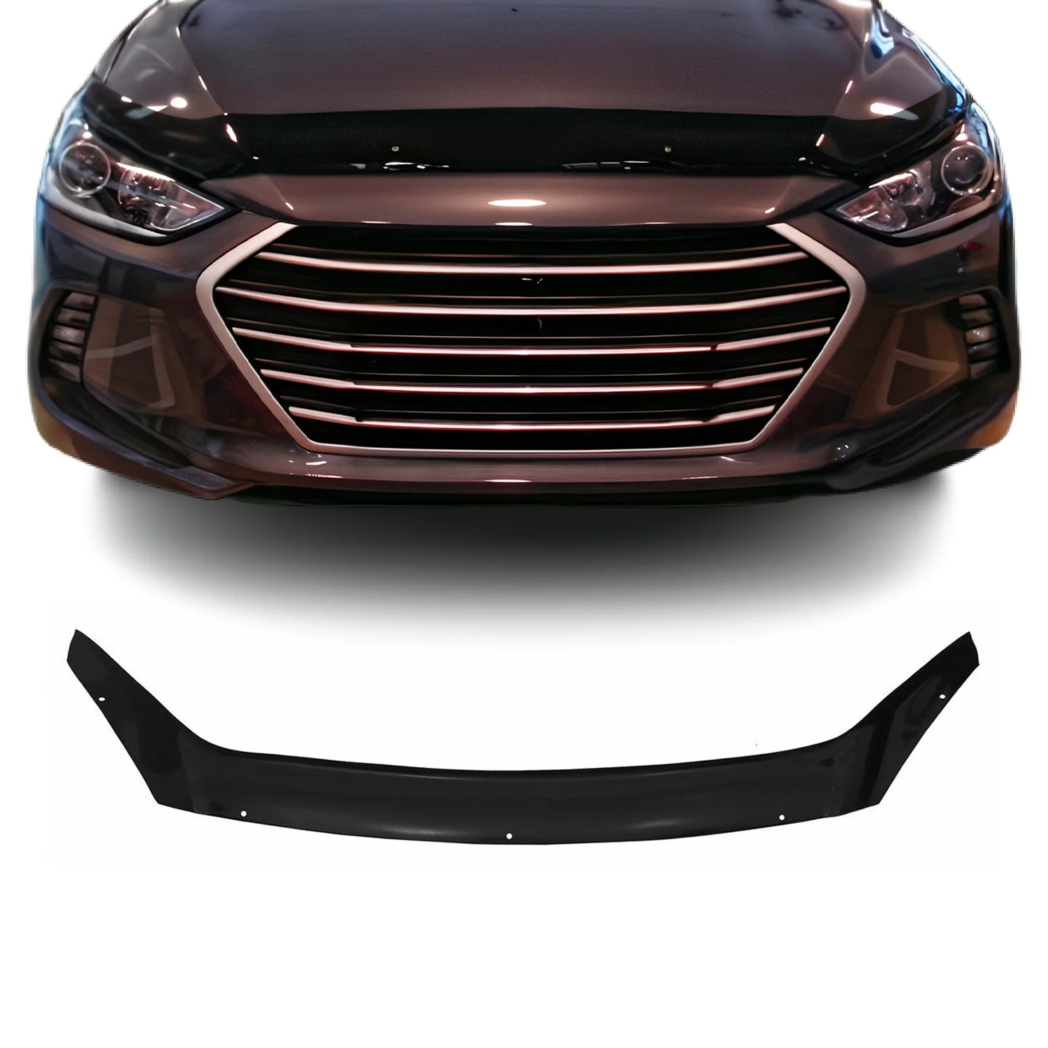 Motorhaube Deflektor Insektenschutz für Hyundai Elantra 2016-2021 Dunkel