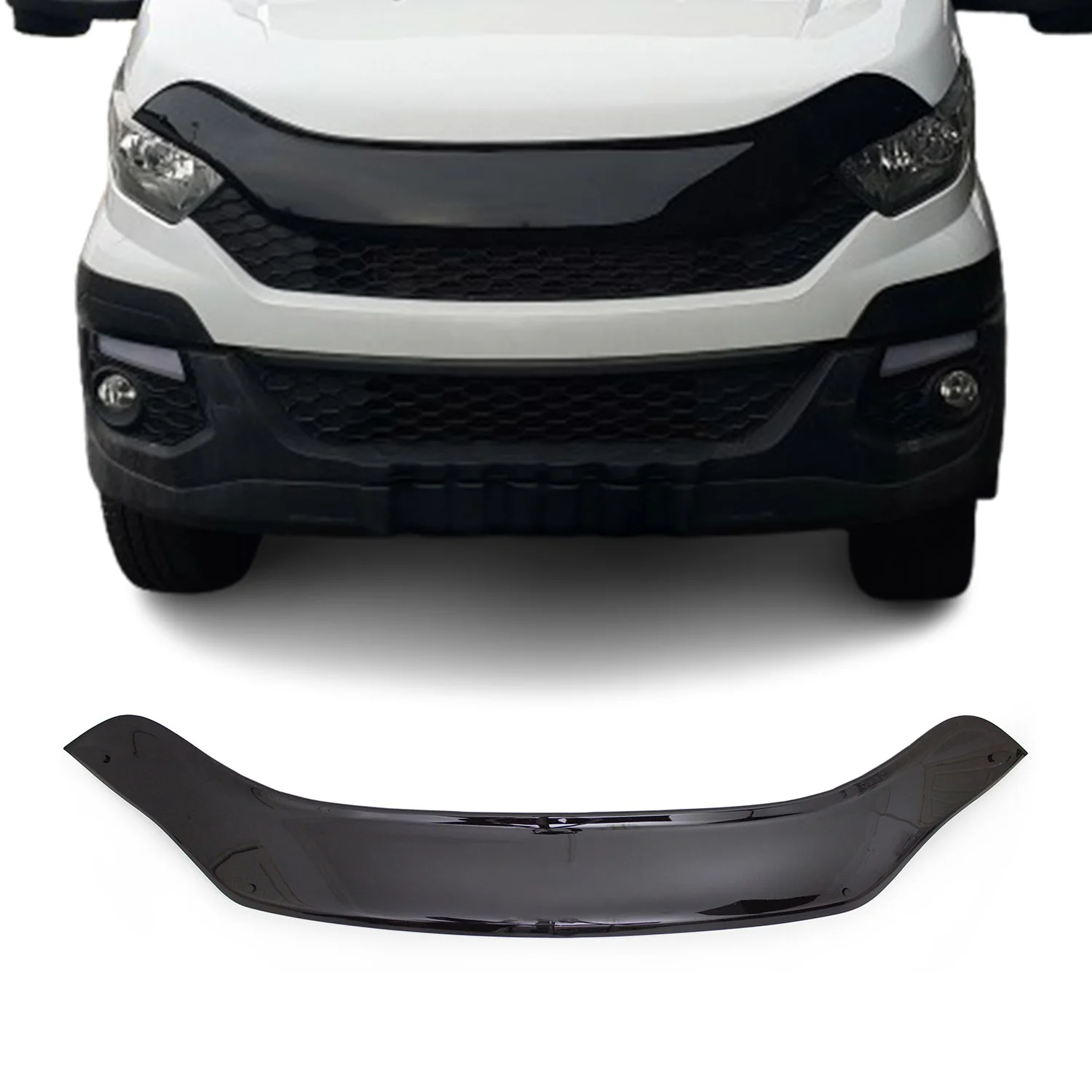 Motorhaube Deflektor Steinschlagschutz für Iveco Daily 2014-2023 Auto Schwarz 1x