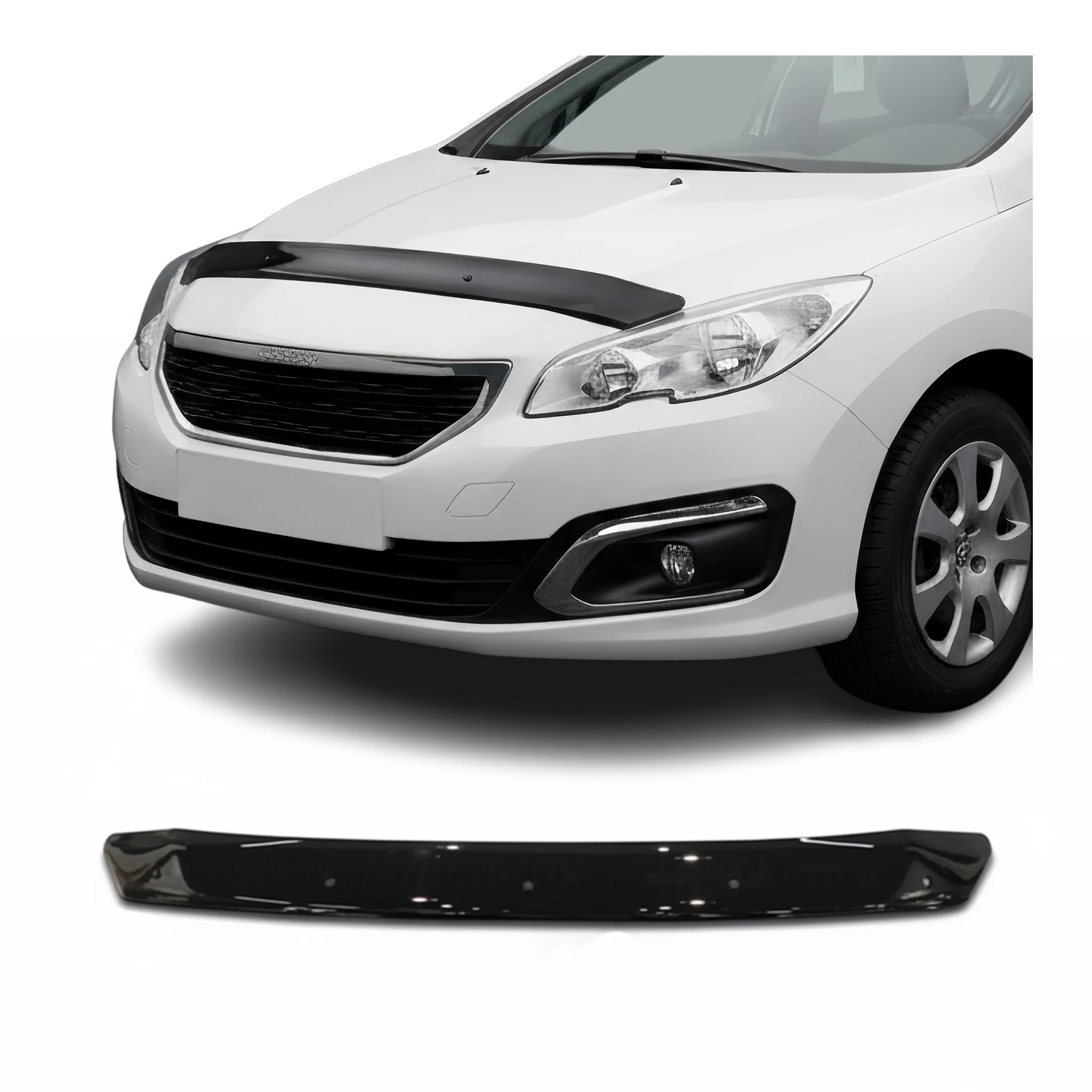 Motorhaube Deflektor Insekten Steinschlagschutz für Peugeot 408 2010-2014 Dunkel