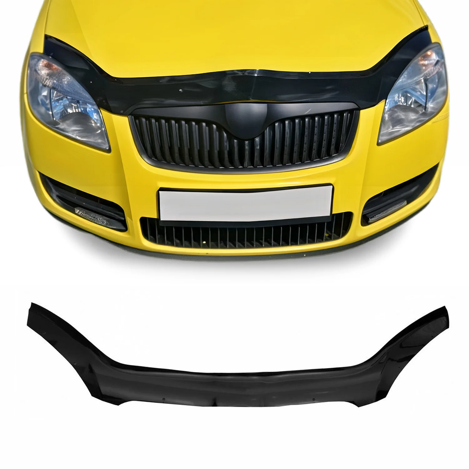 Motorhaube Deflektor Insekten Steinschlagschutz für Skoda Fabia 2007-2010 Dunkel