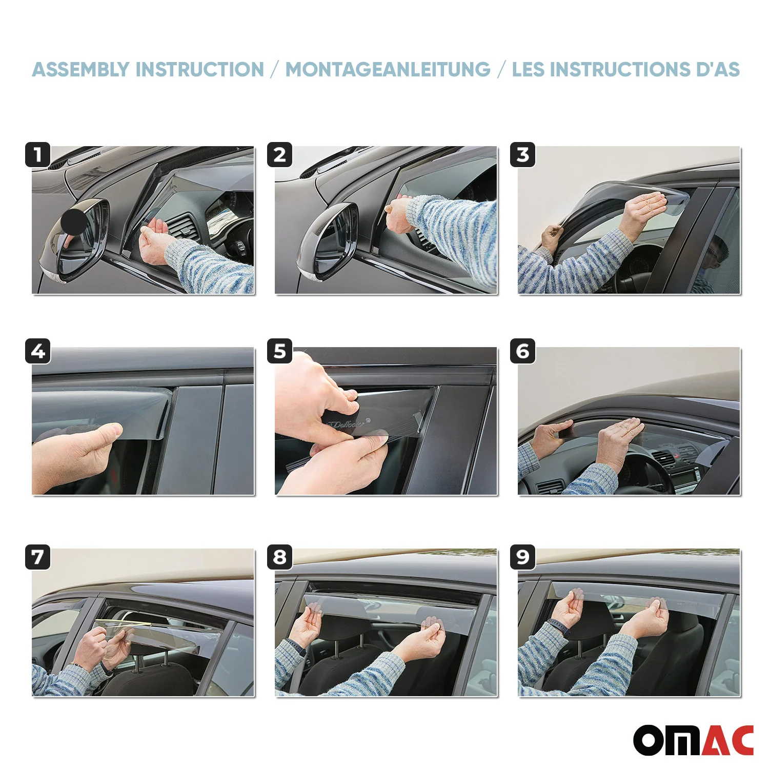 Motorhaube Deflektor Windabweiser Regenabweiser Set für Audi Q7 4L 2006-15 5tlg - Image 10