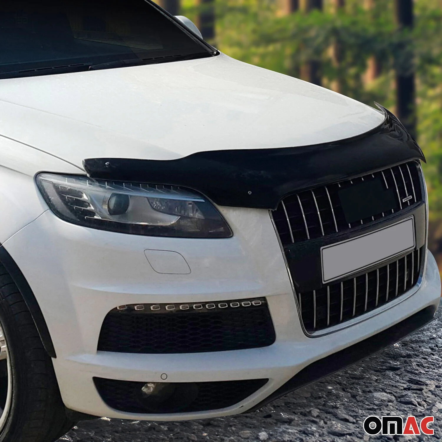 Motorhaube Deflektor Windabweiser Regenabweiser Set für Audi Q7 4L 2006-15 5tlg - Image 2