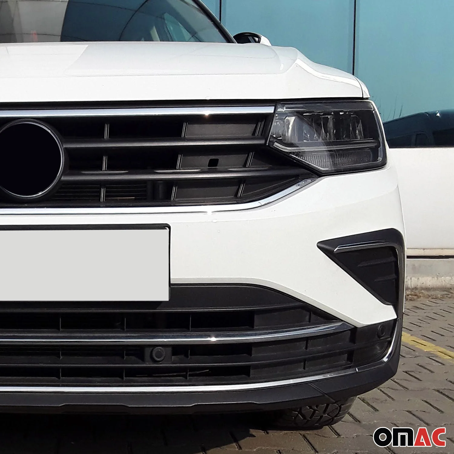 Nebelscheinwerfer Rahmen Umrandung für VW Tiguan 2020-2024 Edelstahl Chrom 4tlg - Image 3
