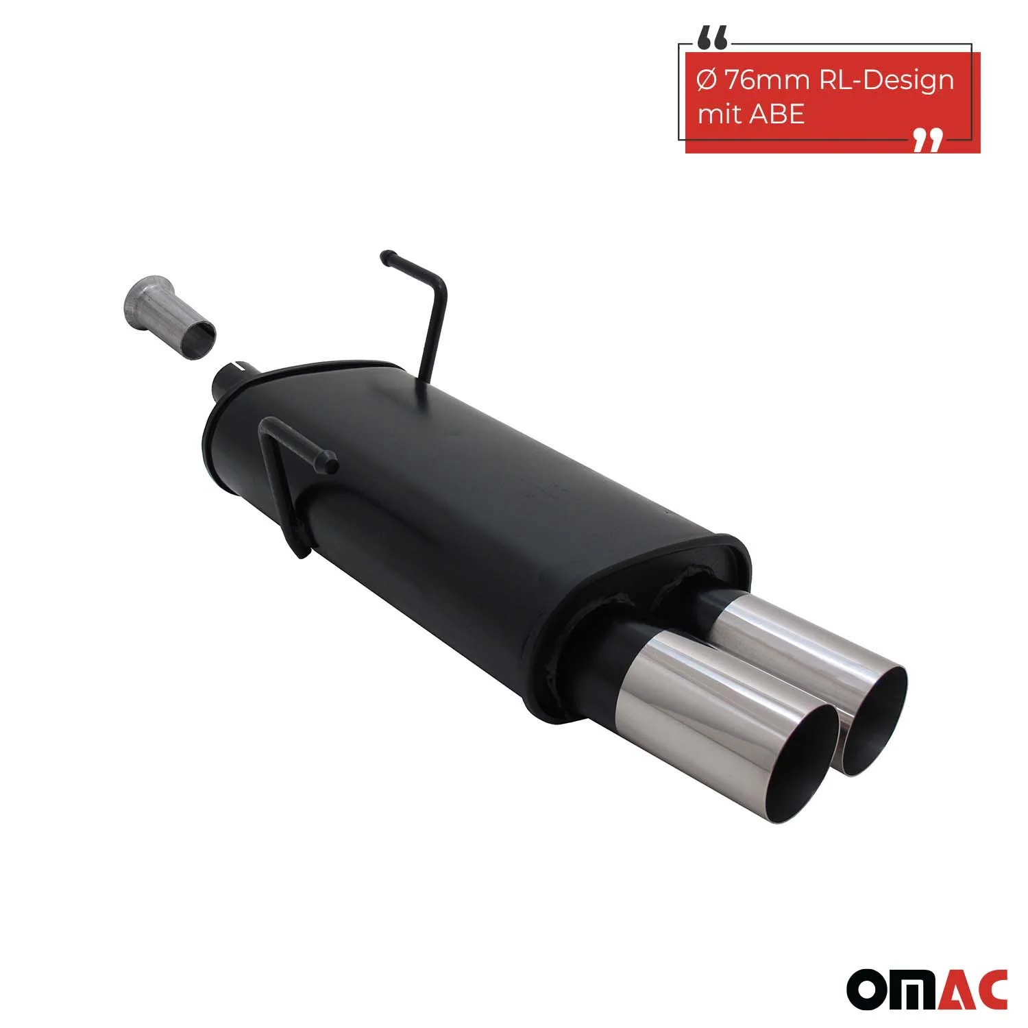 Novus Sportauspuff für Peugeot 206 2x76mm RL-Design Endschalldämpfer mit ABE - Image 2