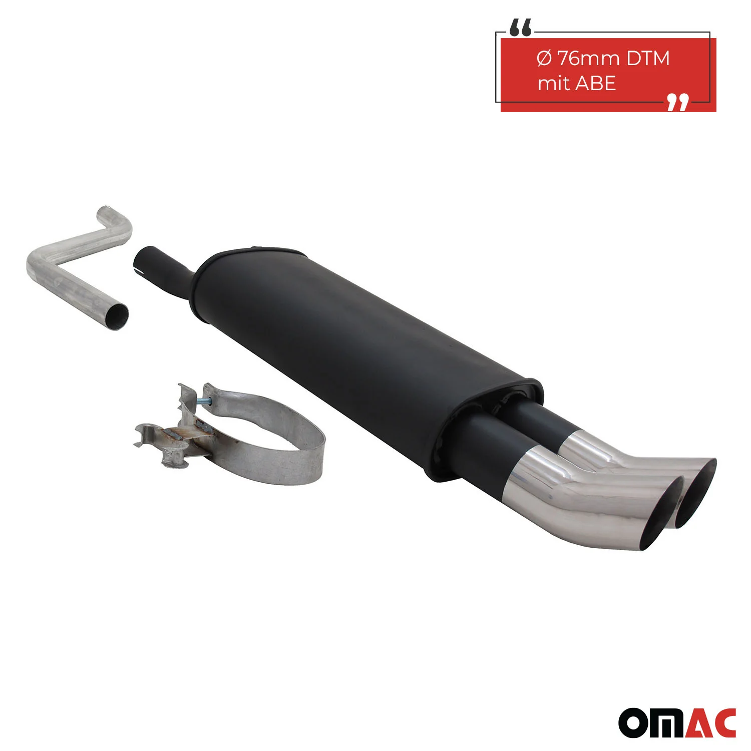 Novus Sportauspuff für VW Polo 2/3 86C 2x76mm DTM Endschalldämpfer mit ABE - Image 2