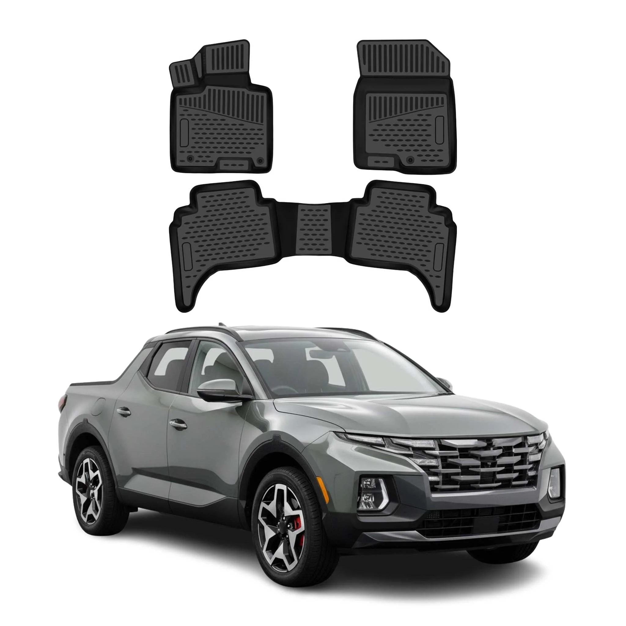 OMAC Fußmatten 3D Gummimatten für Hyundai Santa Cruz 2021-2026 TPE Schwarz 3tlg
