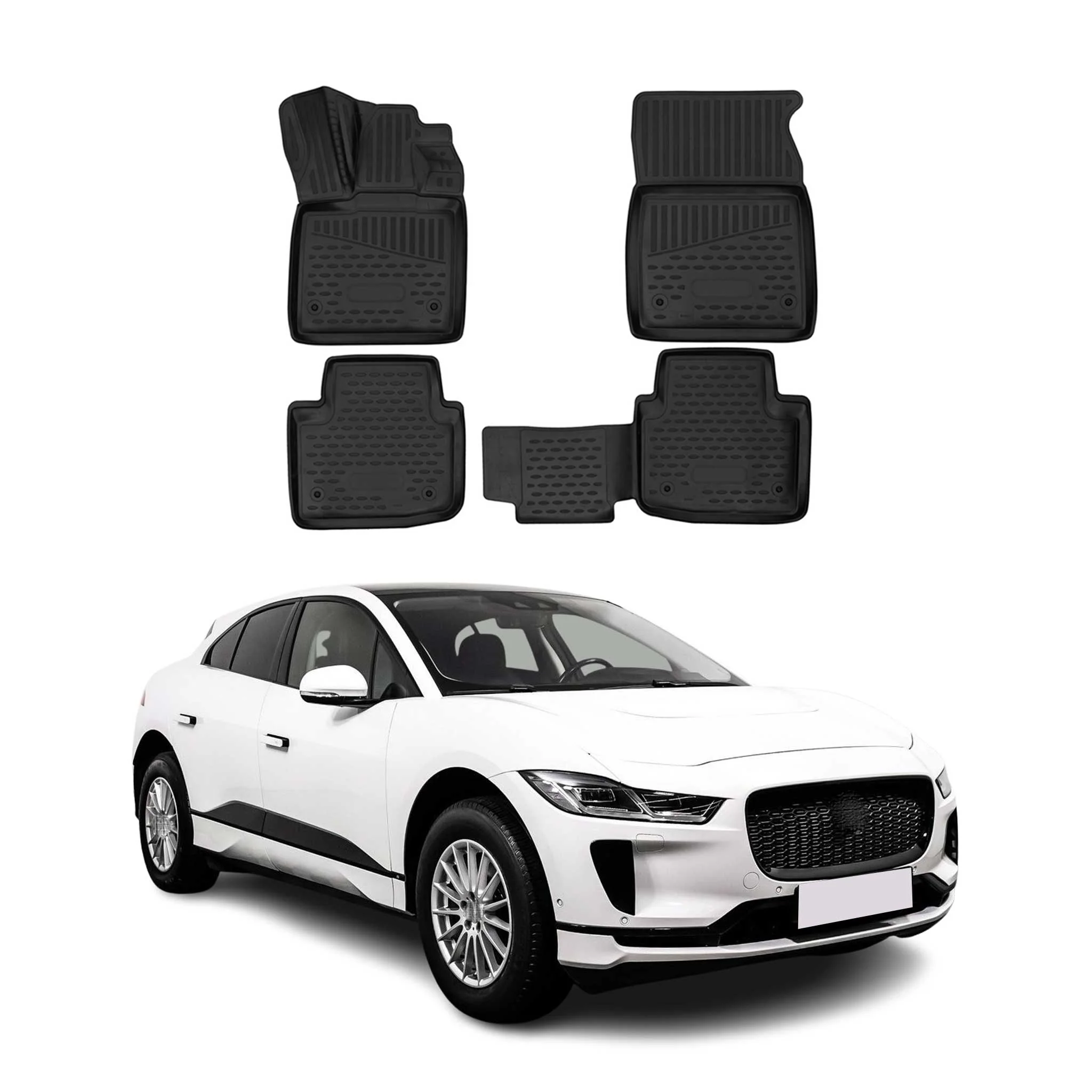 OMAC Fußmatten Gummimatten für Jaguar I-Pace 2018-2024 Automatten Schwarz 4x