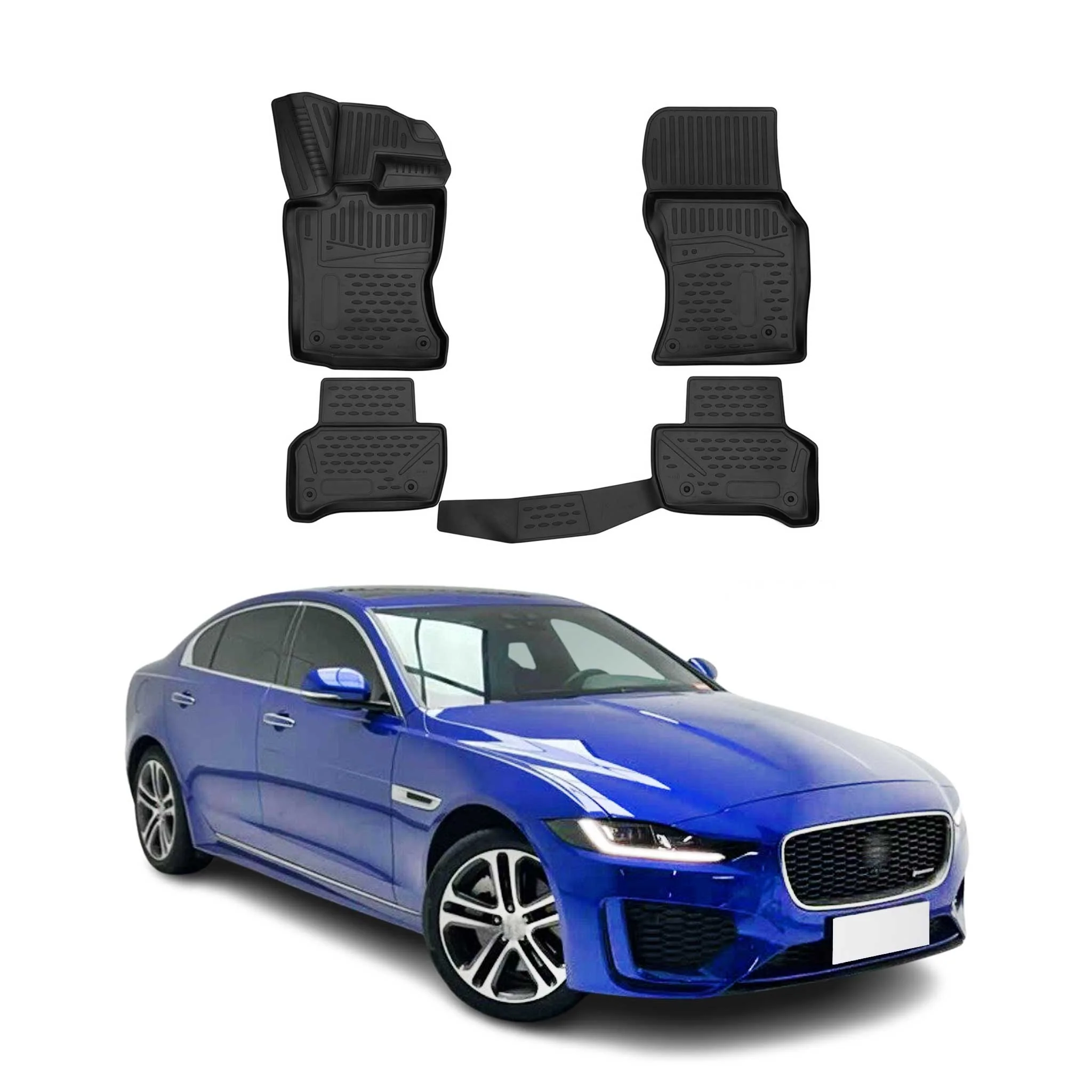 OMAC Fußmatten Gummimatten für Jaguar XE FL 2019-2024 Automatten Schwarz 4x