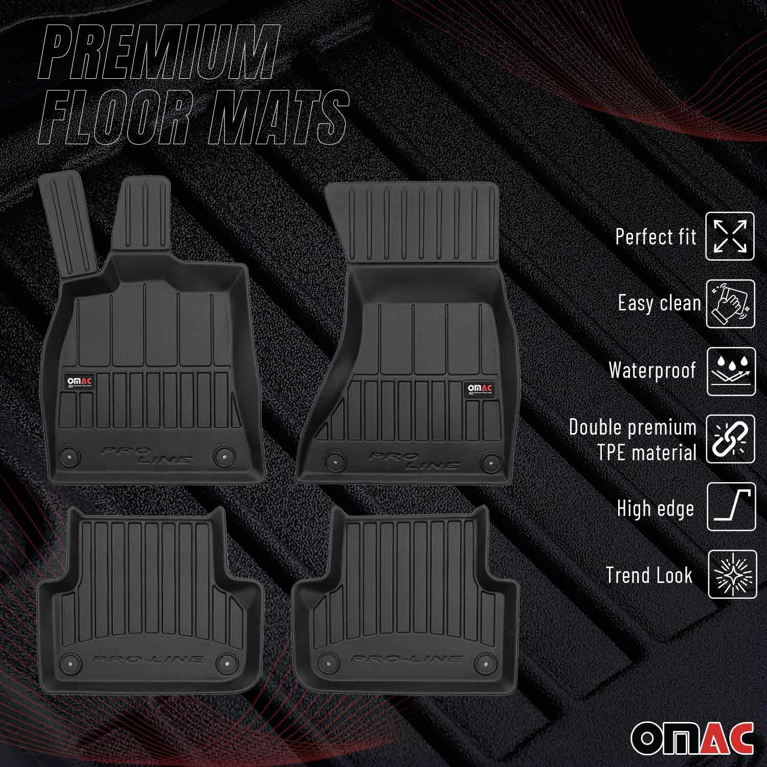 OMAC Gummi Fußmatten für Audi A5 Sportback 8TA 2009-2017 Premium Schwarz 4tlg - Image 2