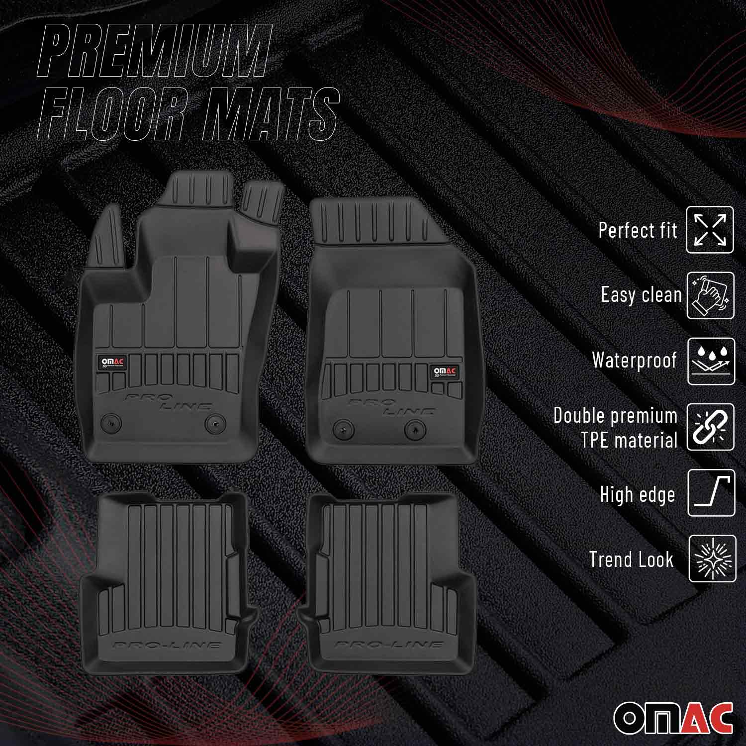 OMAC Gummi Fußmatten für Fiat 500X 2015-2026 Premium TPE 3D Automatten 4tlg - Image 2