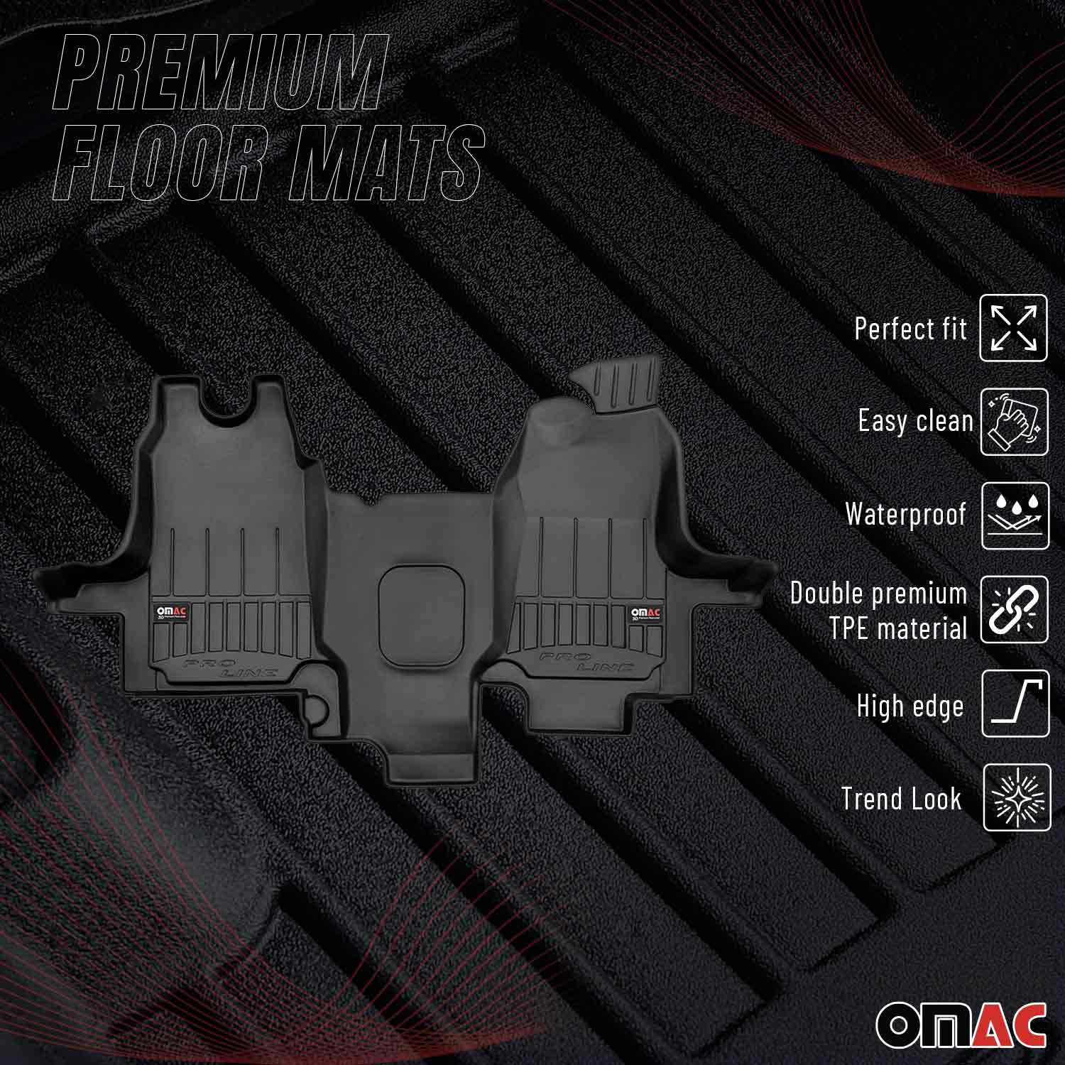 OMAC Gummi Fußmatten für Ford Transit 2000-2013 Premium 3D Automatten Schwarz - Image 2