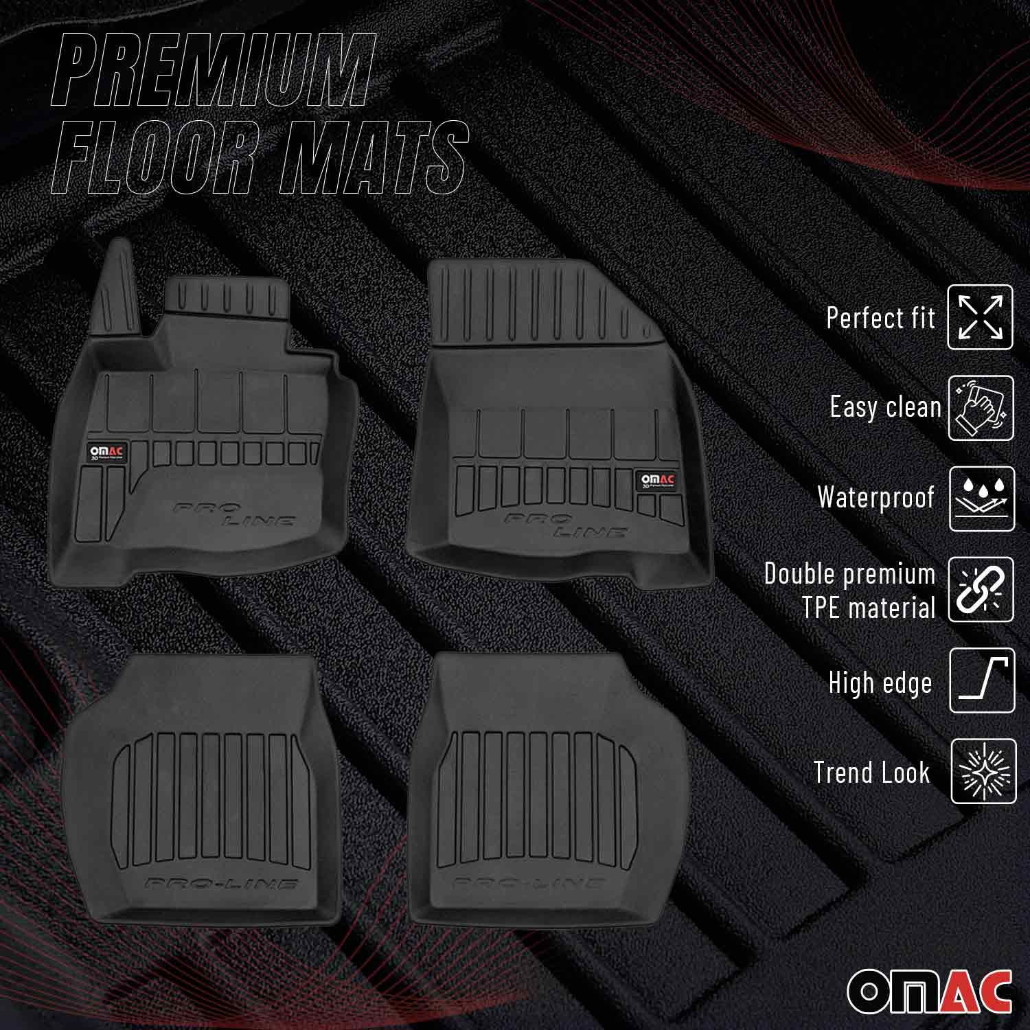 OMAC Gummi Fußmatten für Honda Civic Hatchback 2005-2011 Premium TPE Schwarz 4x - Image 2