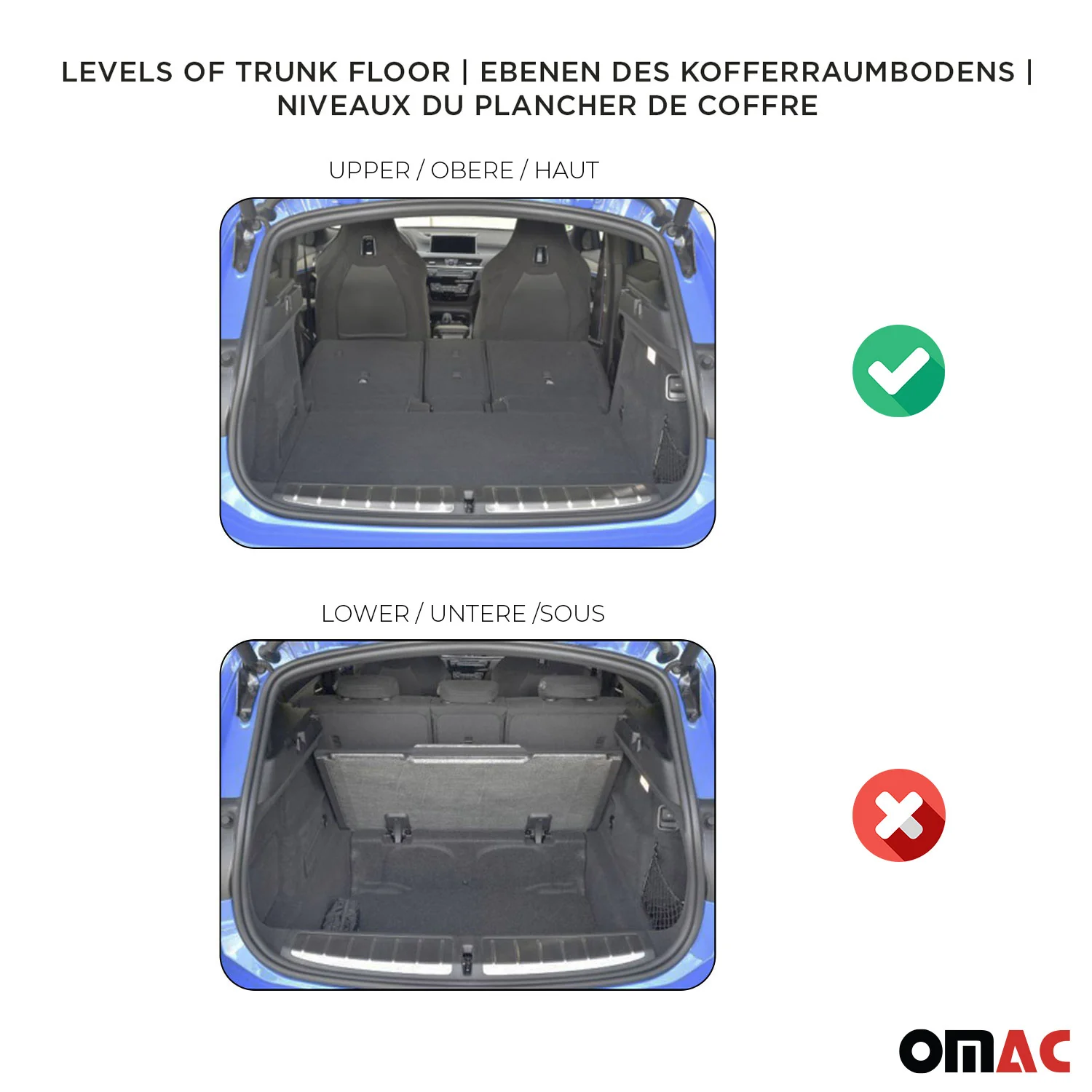 OMAC Gummi Kofferraumwanne für Honda Insight 2009-2014 TPE Laderaumwanne Schwarz - Image 3