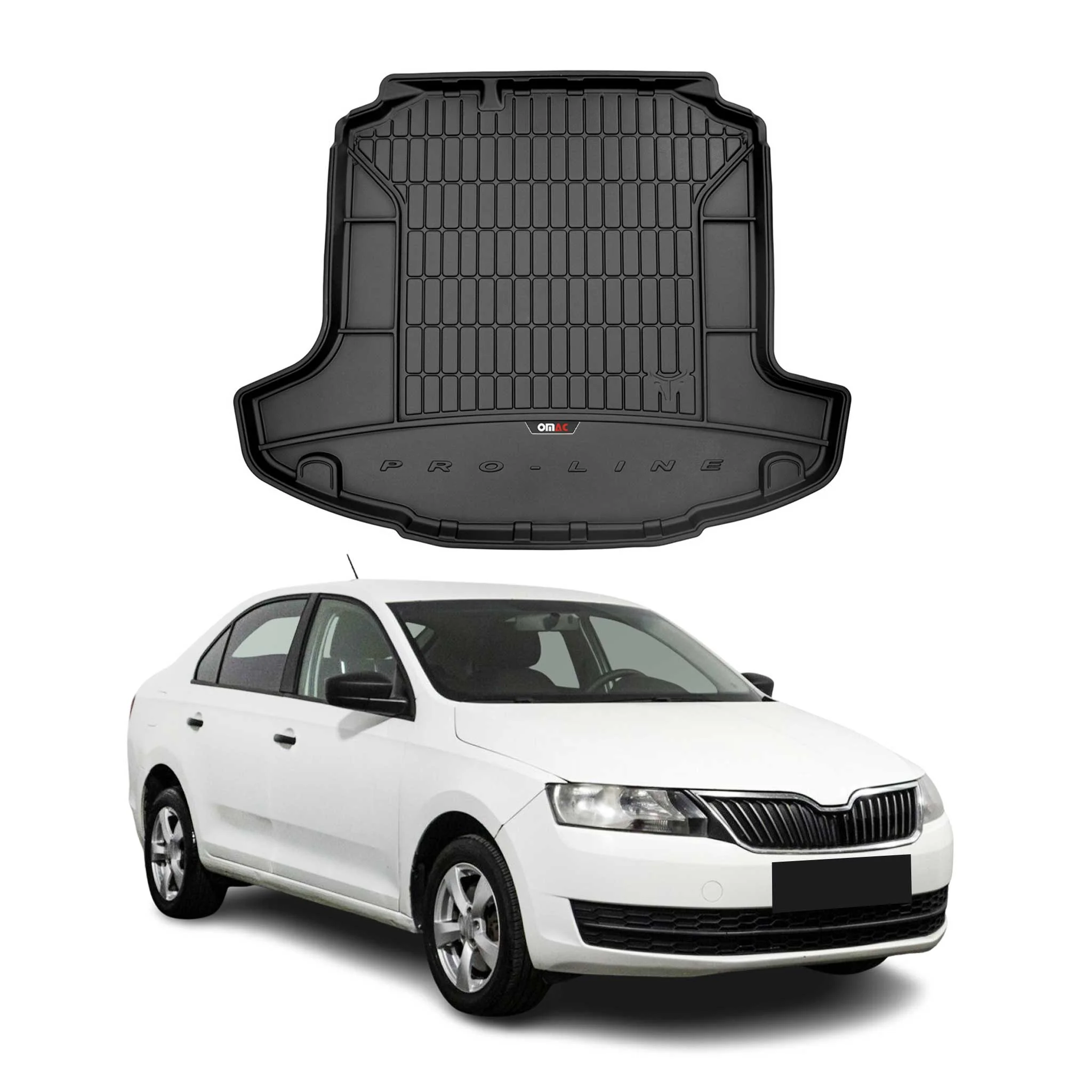 OMAC Gummi Kofferraumwanne für Skoda Rapid Limo 2012-2019 TPE Laderaumwanne